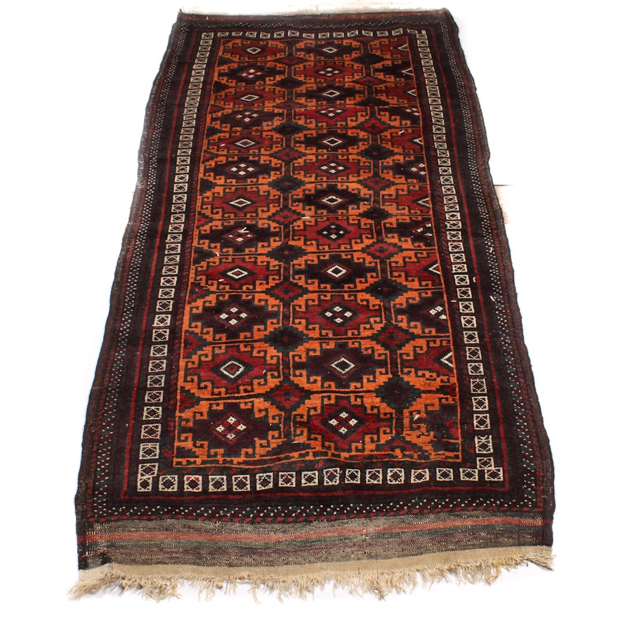 Hand-Knotted Persian Baluch Long Rug