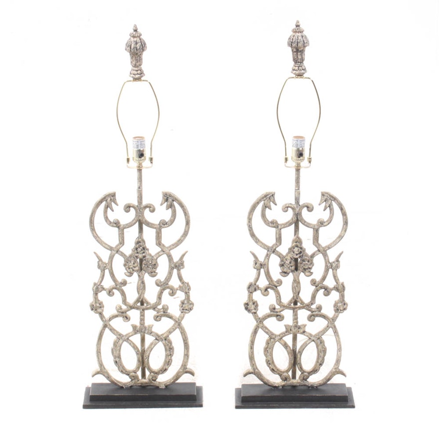 Arhaus Furniture "Fielding" Cast Iron Table Lamps