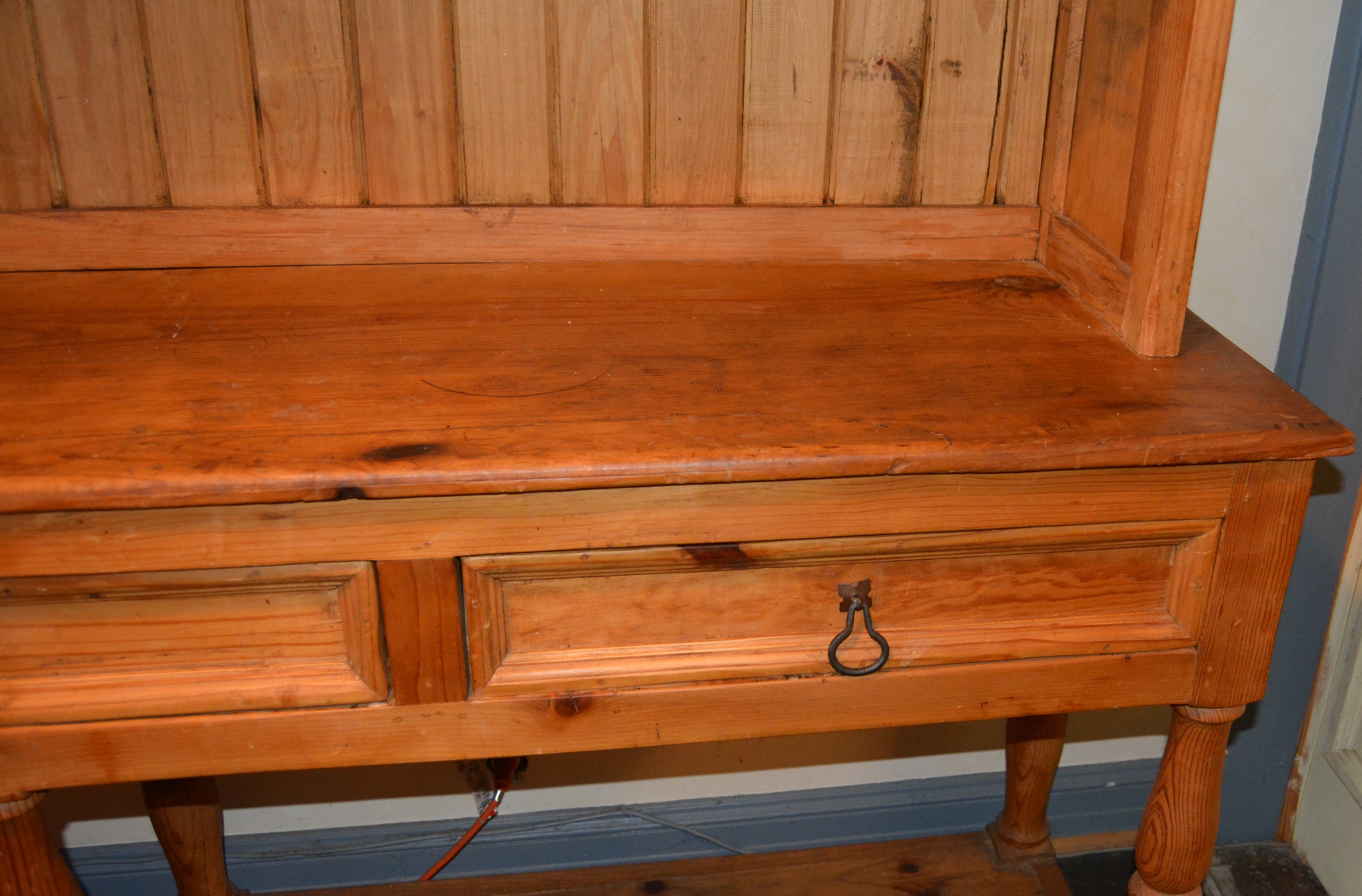 French Country Style Pine Hutch and Sideboard, 20th Century