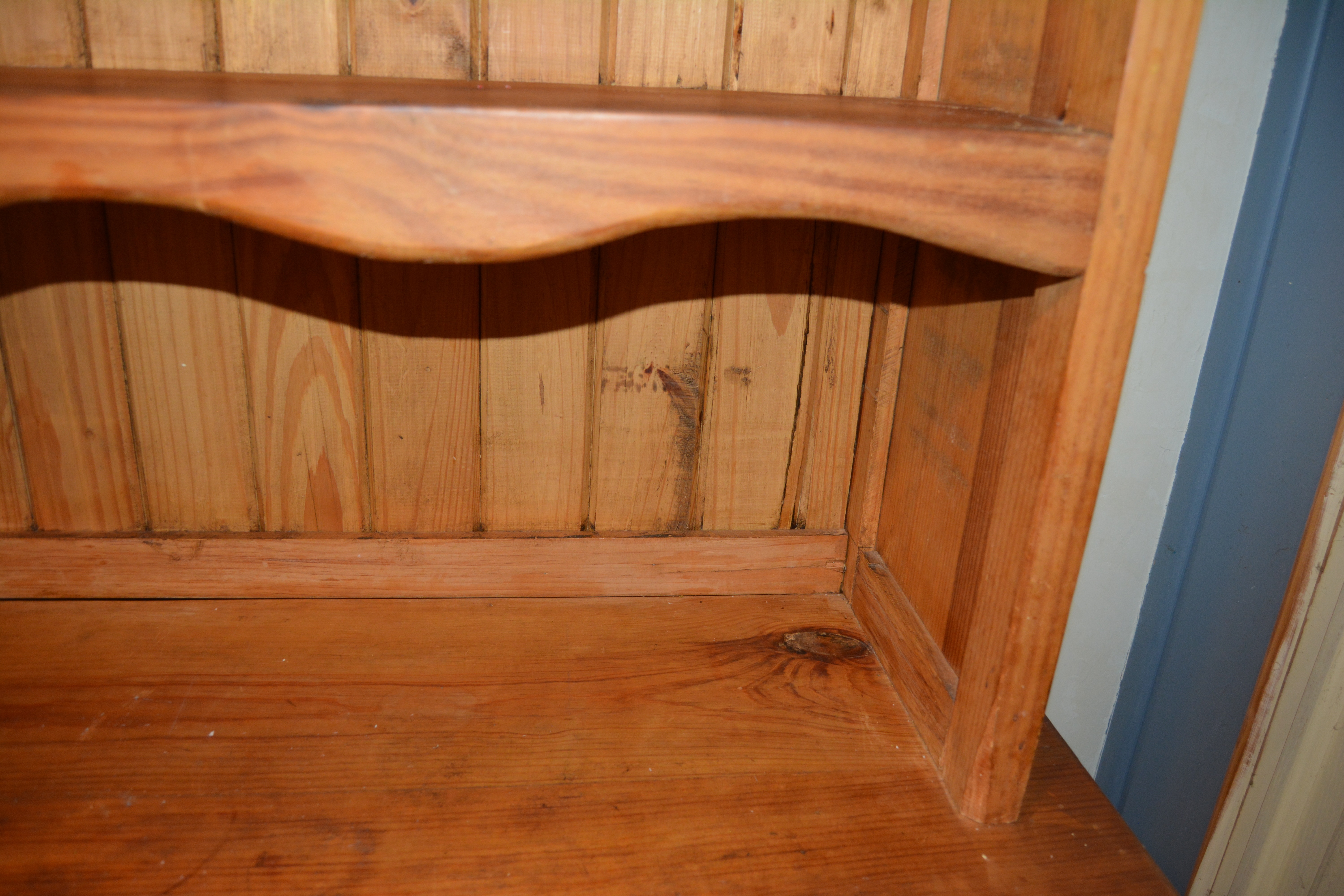 French Country Style Pine Hutch and Sideboard, 20th Century