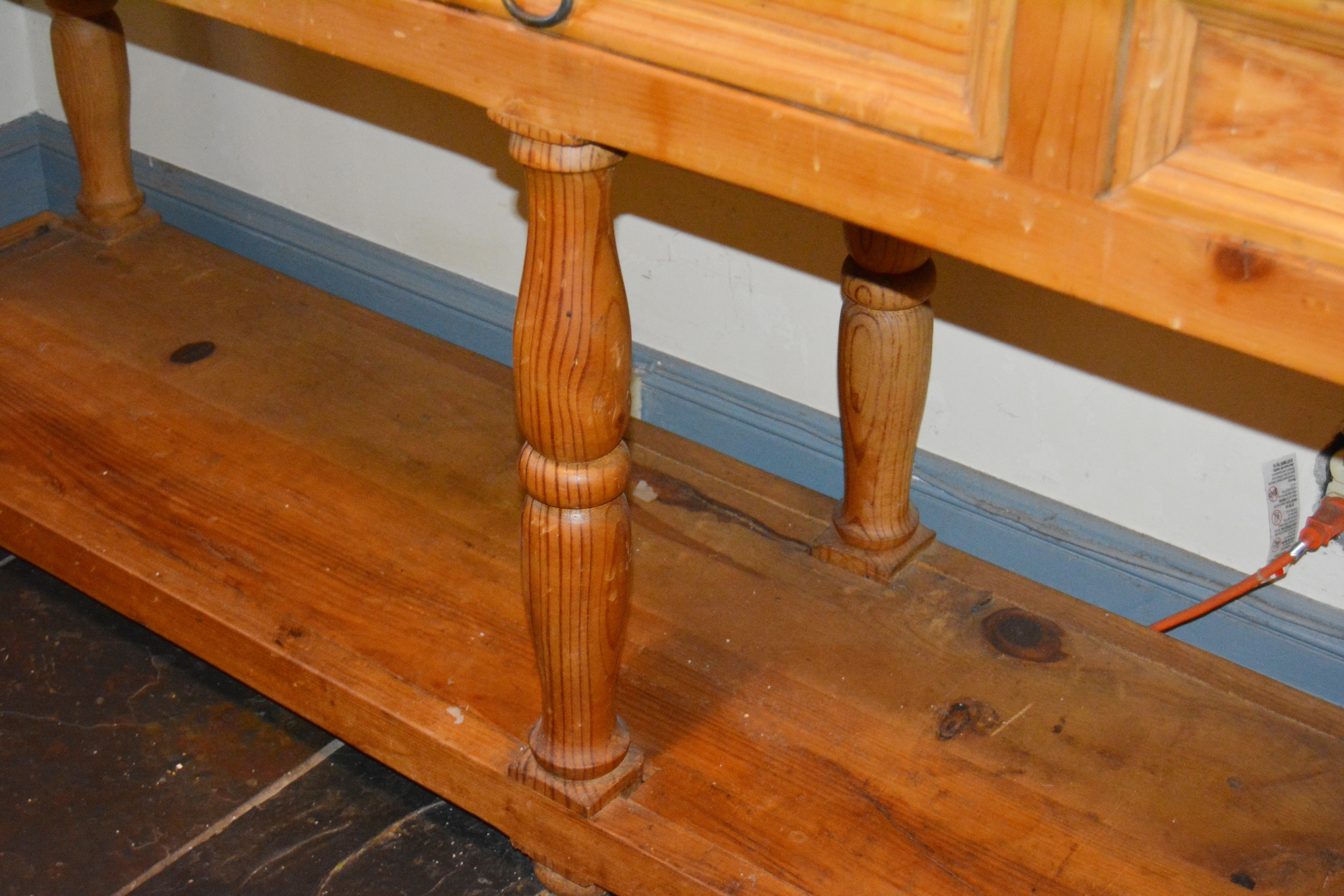 French Country Style Pine Hutch and Sideboard, 20th Century