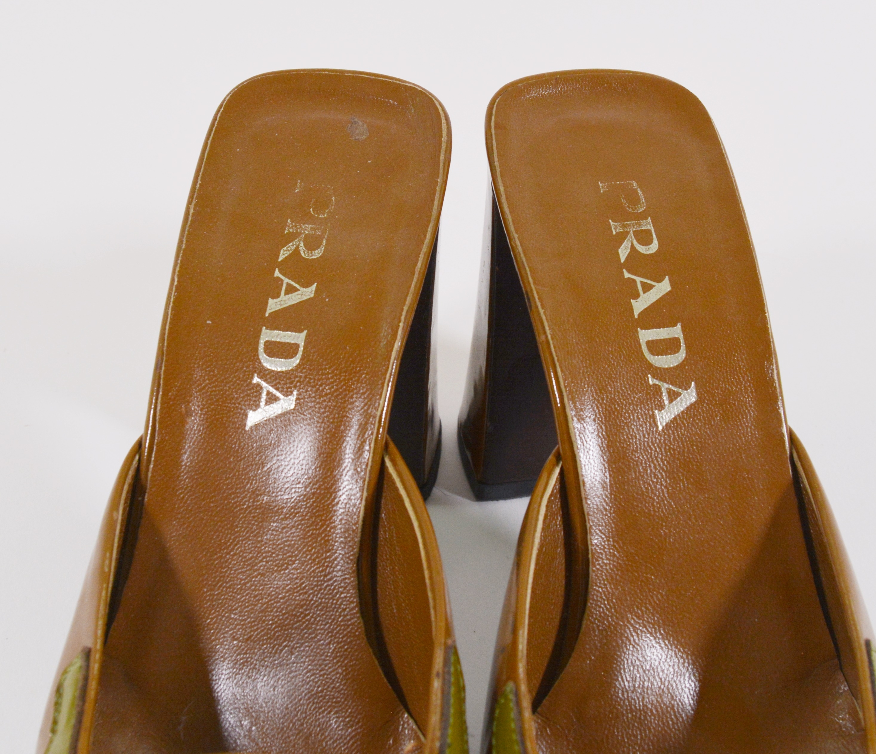 Prada Patent Leather Heeled Mules, Made in Italy