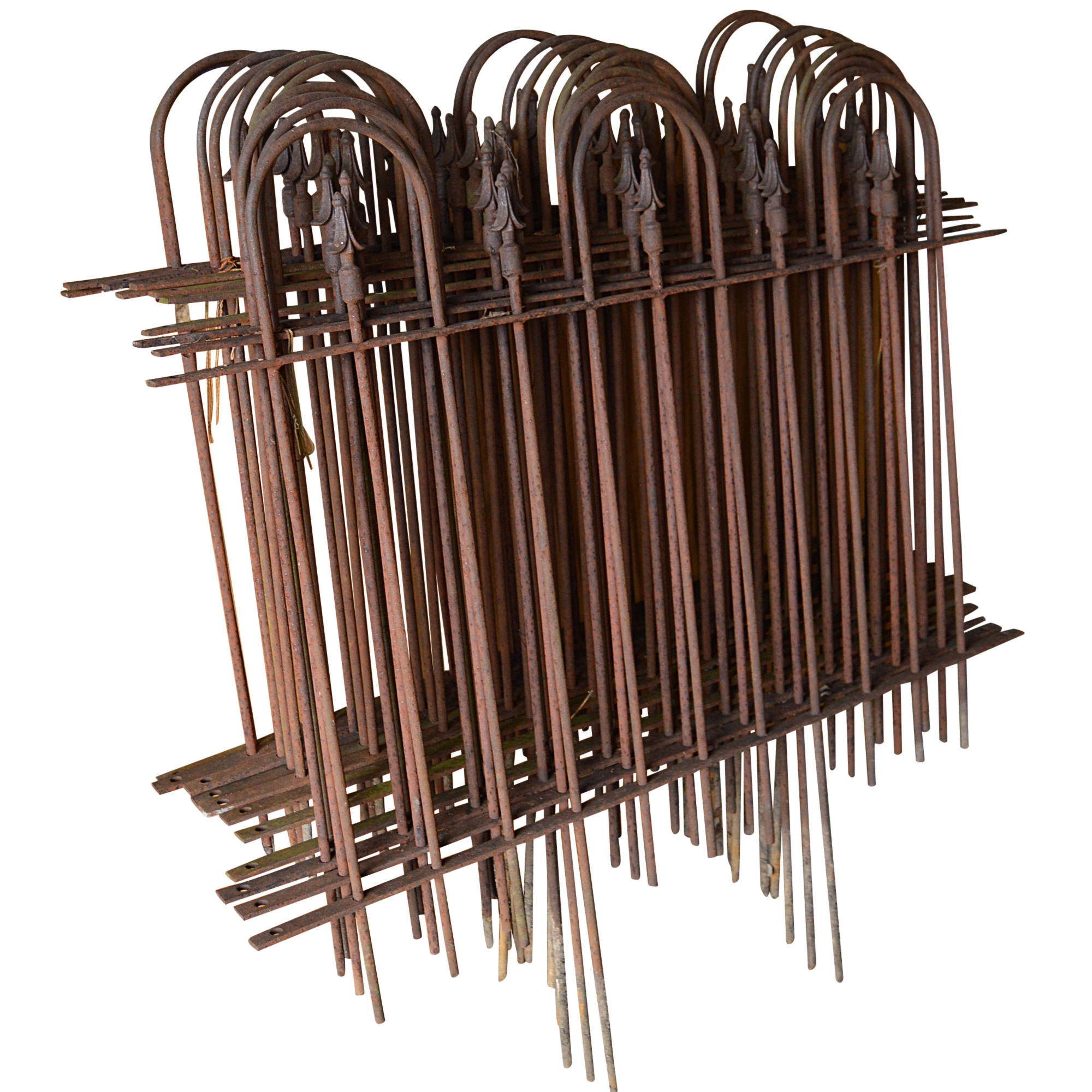 Victorian Style Iron Garden Fencing, Eleven Panels