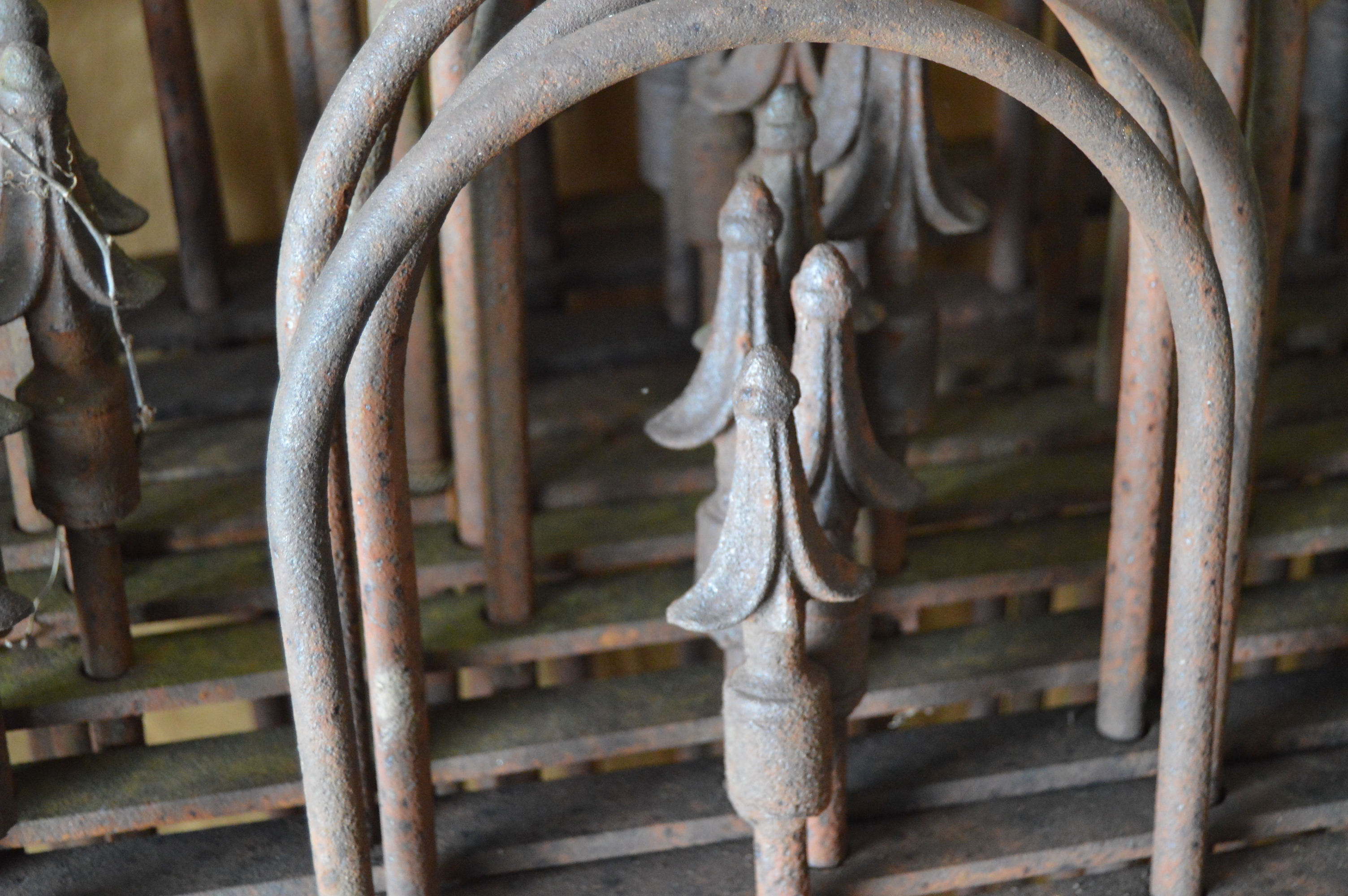 Victorian Style Iron Garden Fencing, Eleven Panels