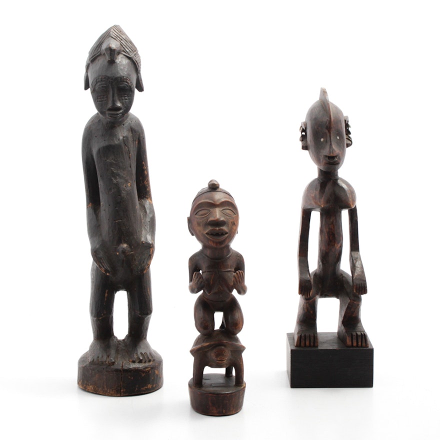 Hand Carved West African Wooden Sculptures