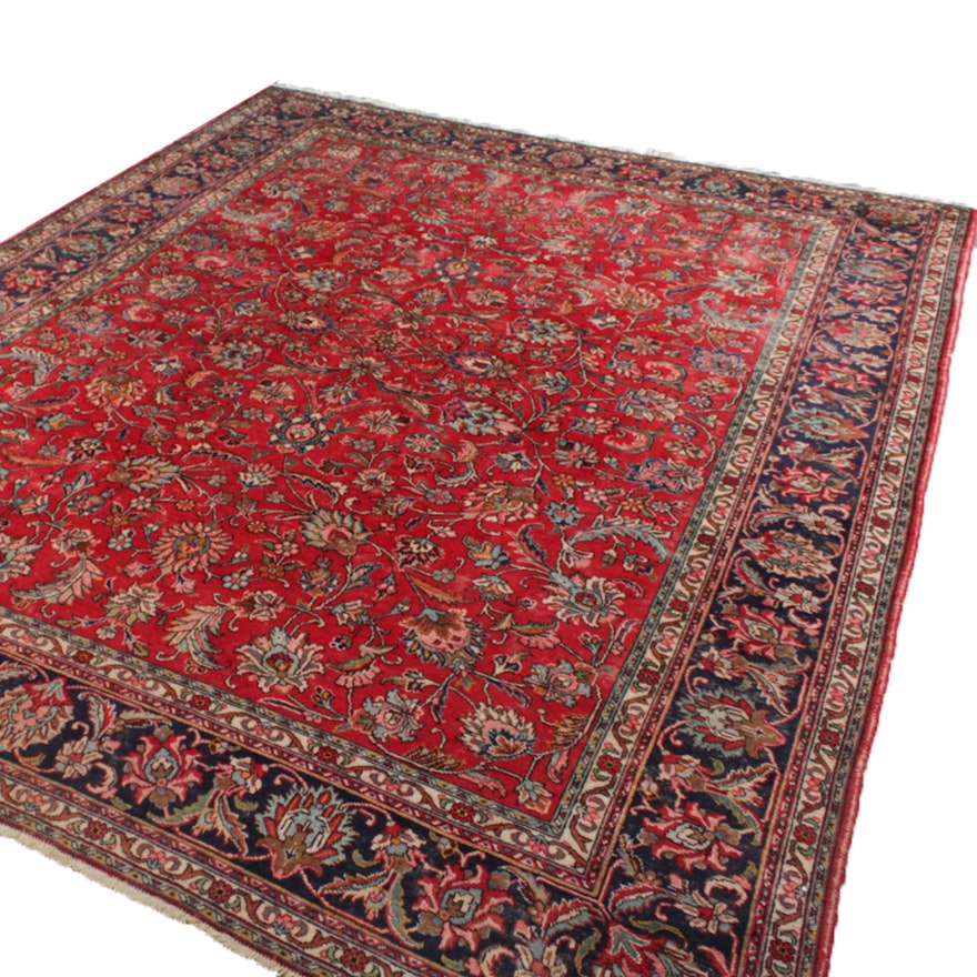 Hand-Knotted Persian Kashan Room Sized Rug