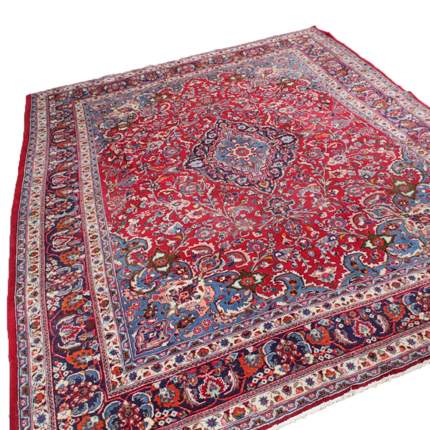 Hand-Knotted Indo-Persian Kashan Rug