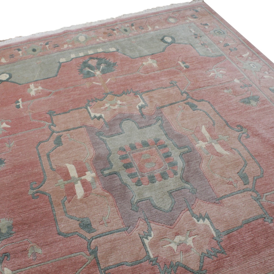 Hand-Knotted Indian Turkish Style Room Sized Rug