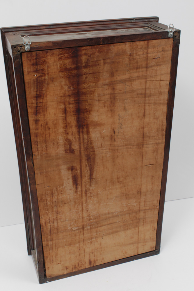 Carved Wood Framed Glass Wall Hanging Display Case, Vintage