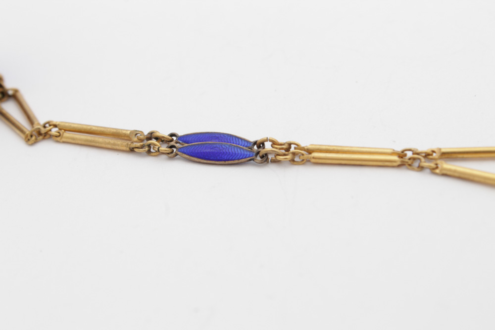 Victorian Bucherer Enamel Pendant Watch on Amerikaner Chain, circa 1890s