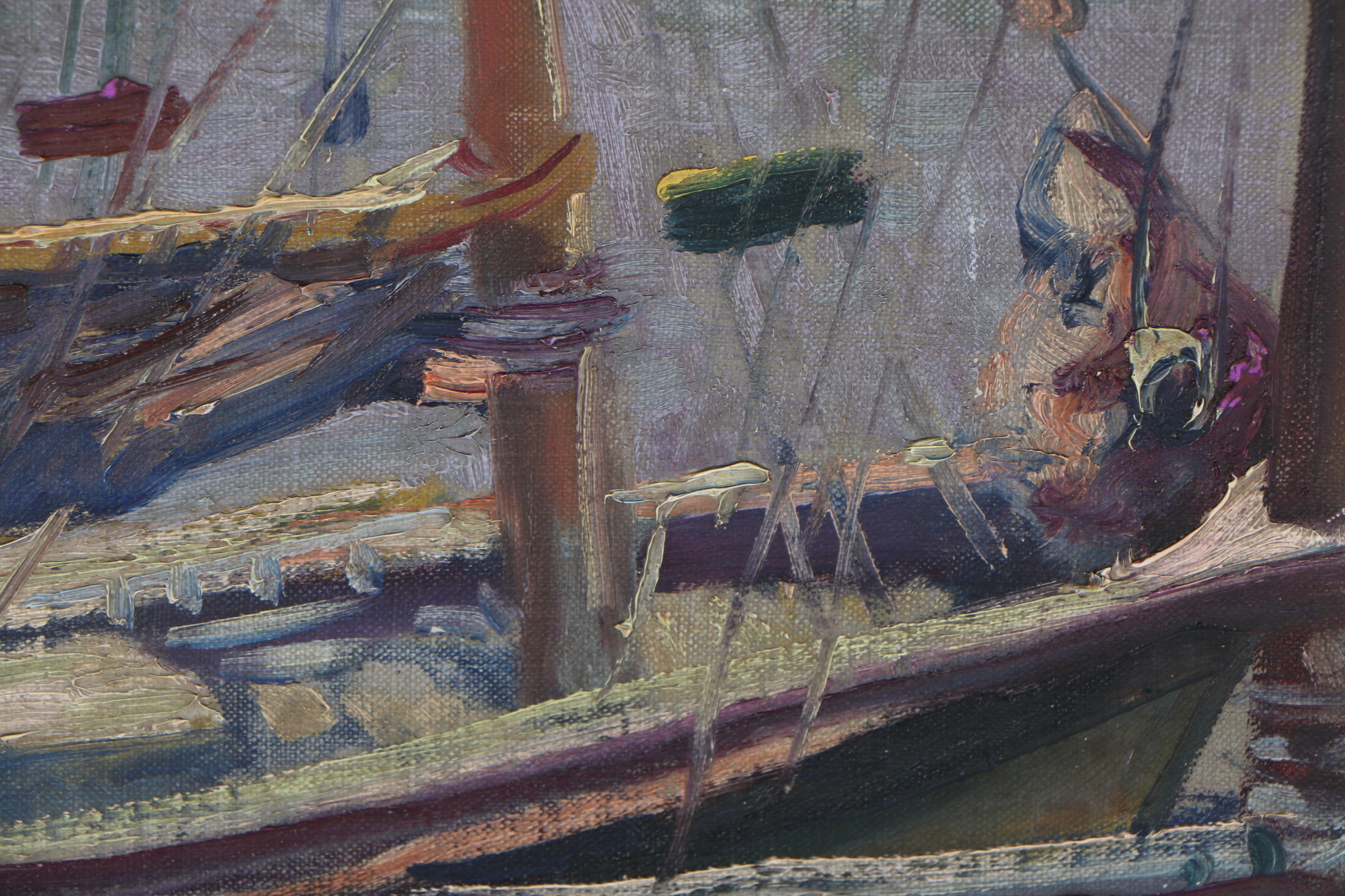 Reginald Grooms Oil Painting of Sailboats