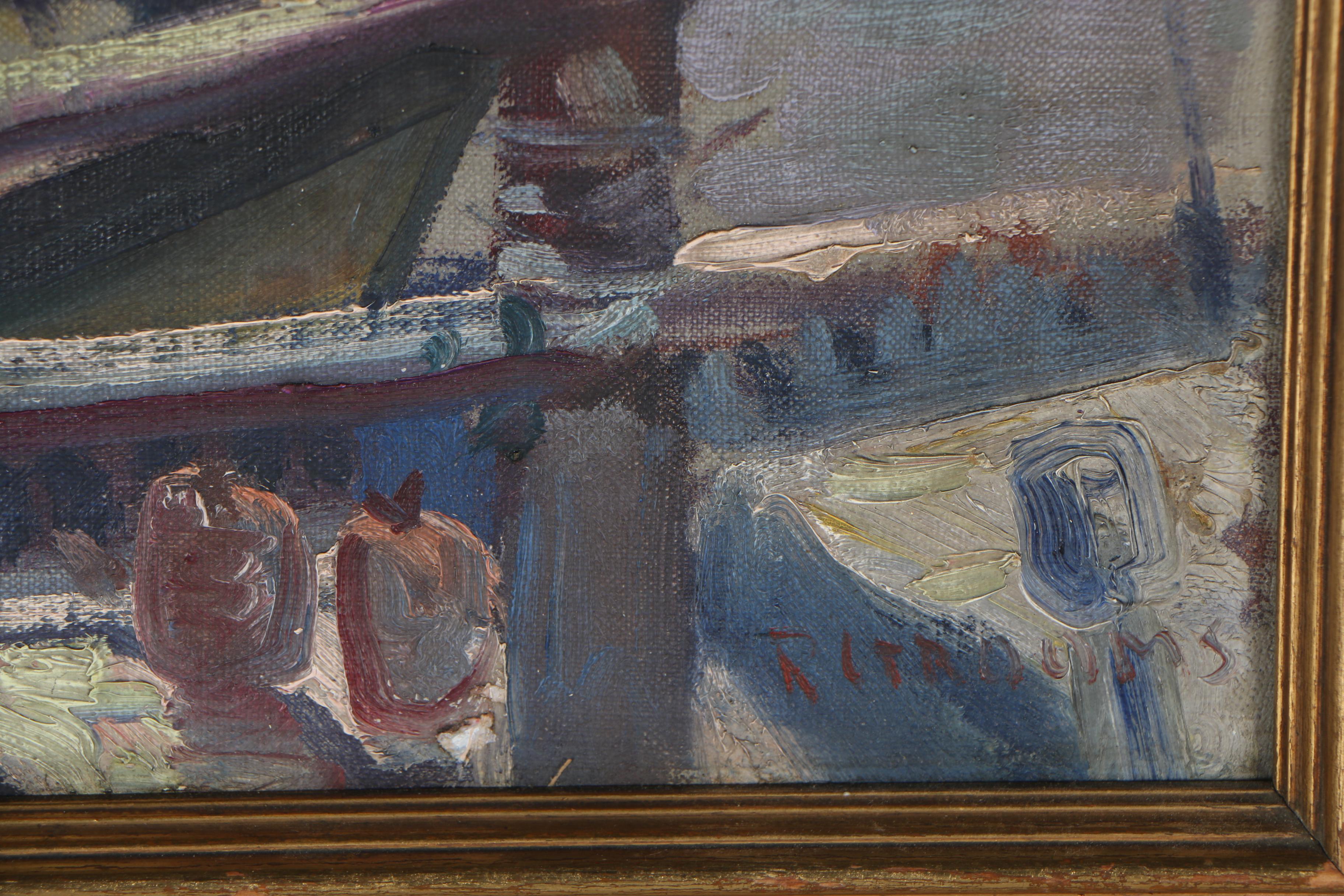 Reginald Grooms Oil Painting of Sailboats