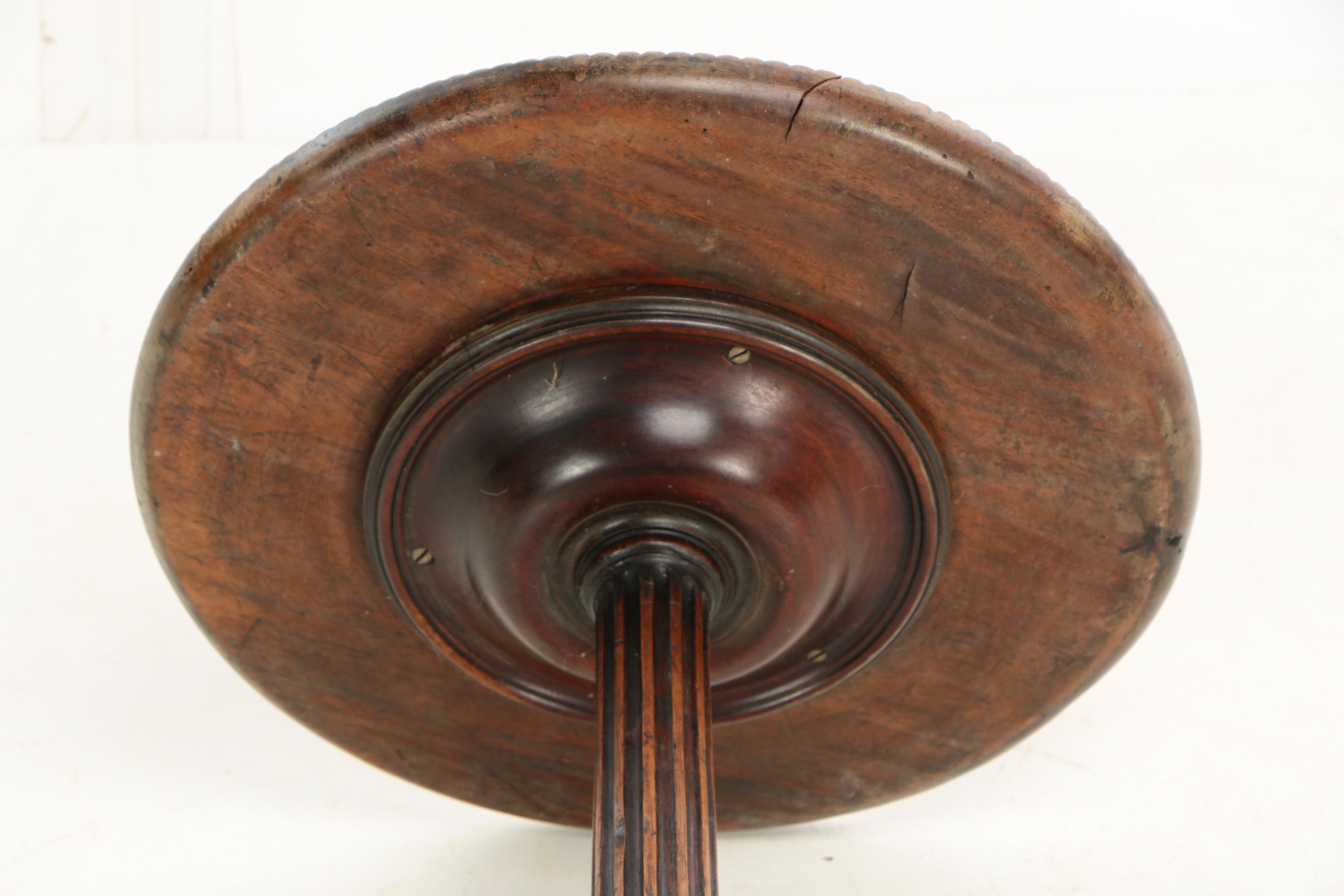 George III Style Carved Mahogany Tripod Pedestal, Late 19th/Early 20th Century