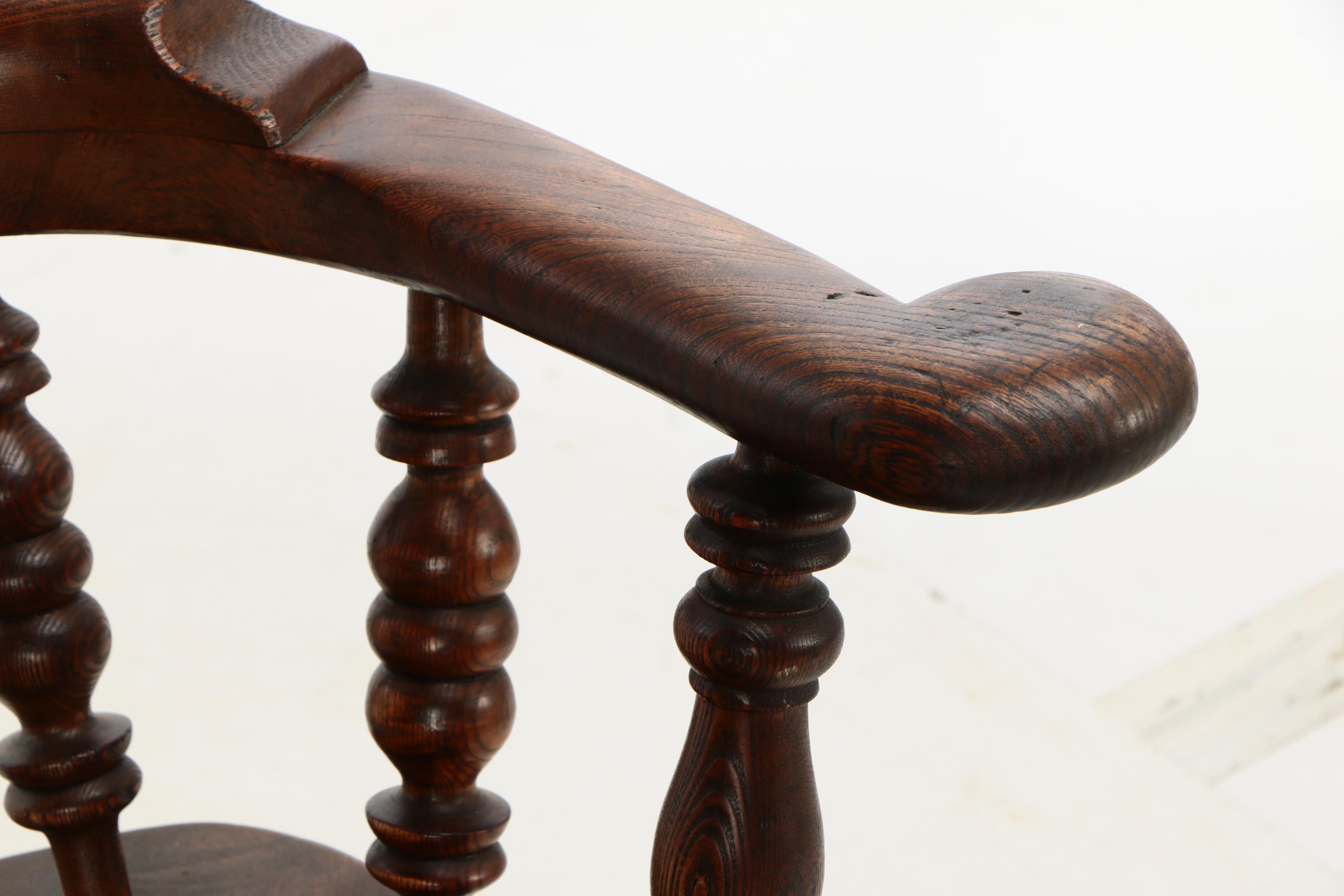 English Elm and Beech Windsor Armchair by W.F. Co. Ltd., Early 20th Century