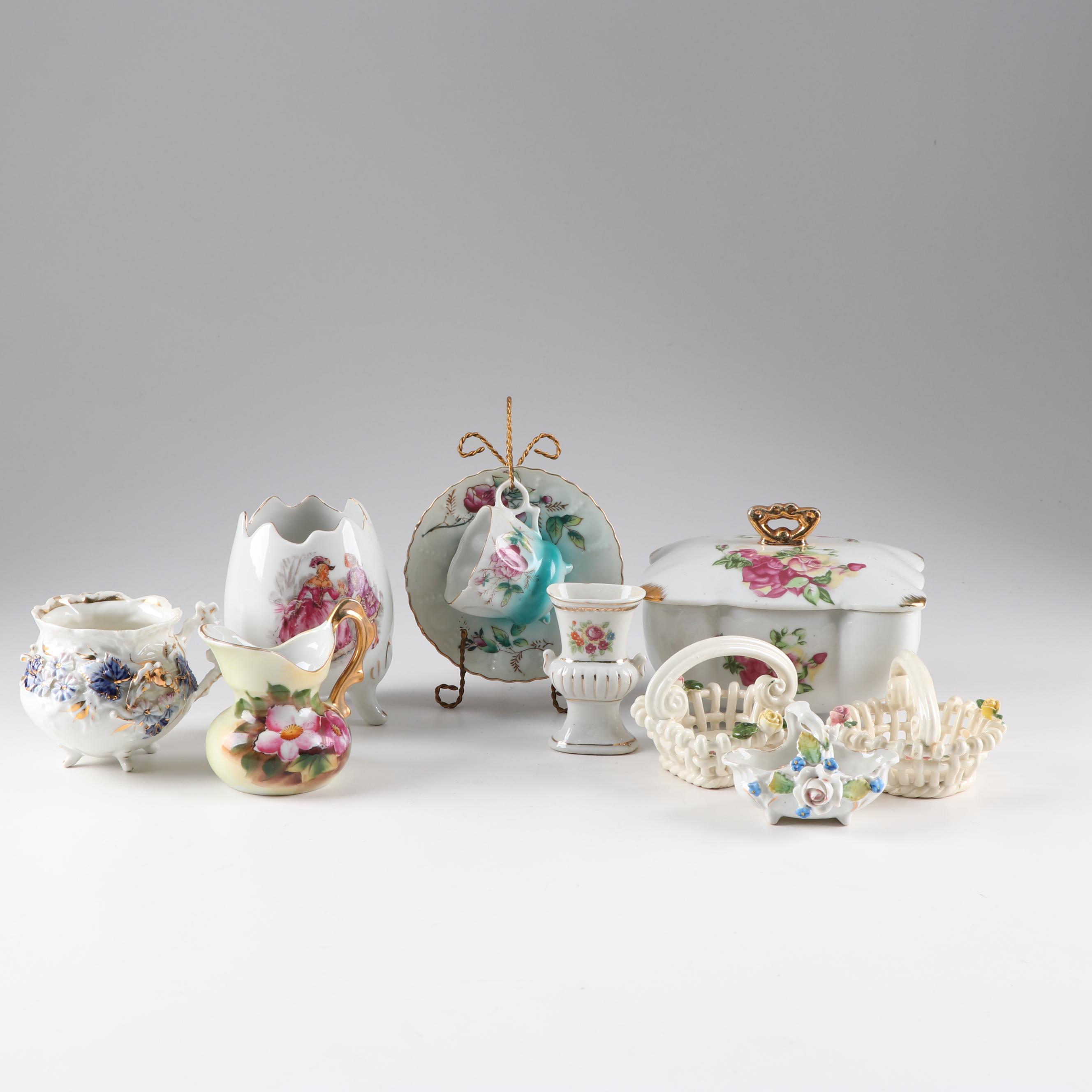 Hand-Painted Porcelain Figurines including Halsey Fifth, Mid/Late 20th Century