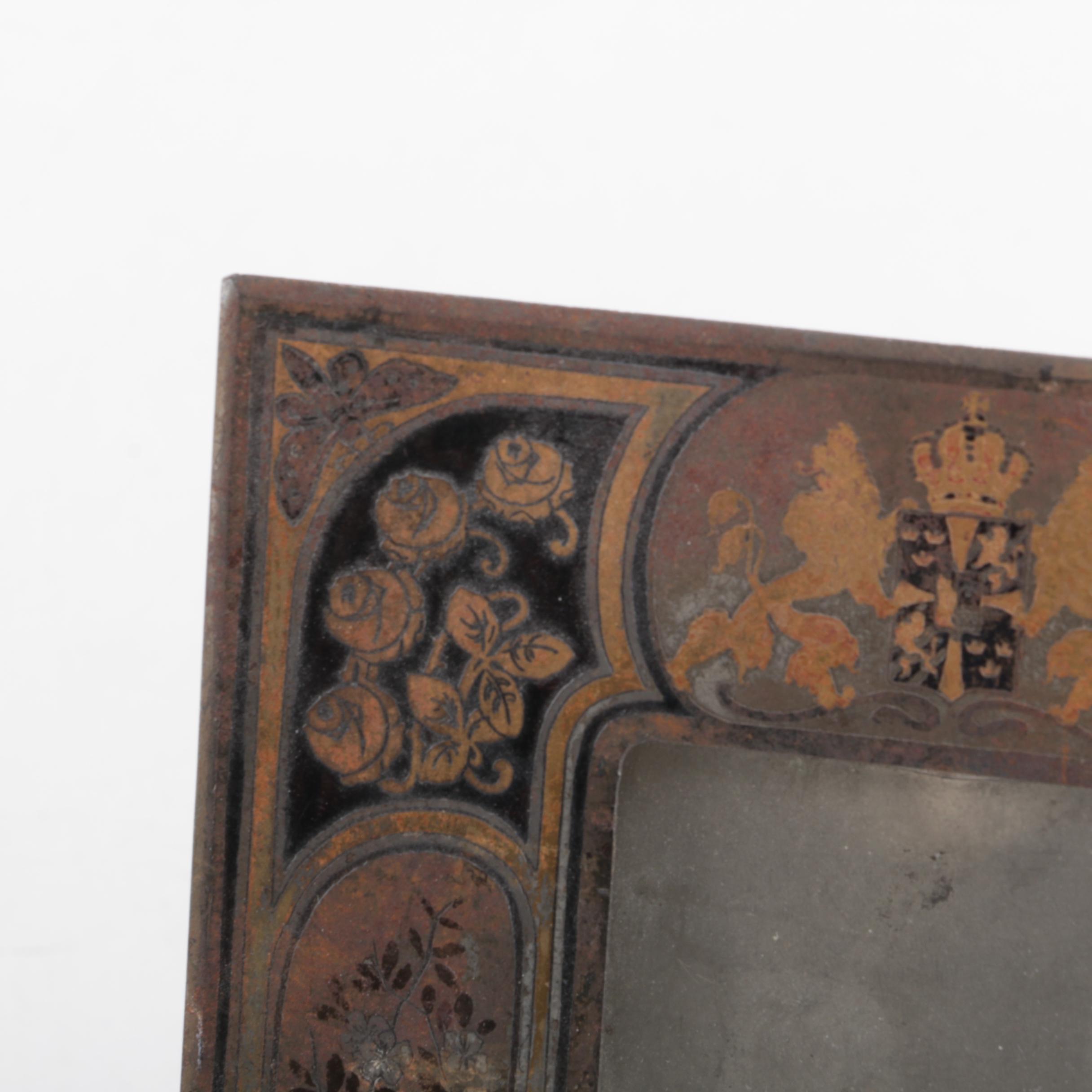 Vintage Enameled Metal Picture Frame