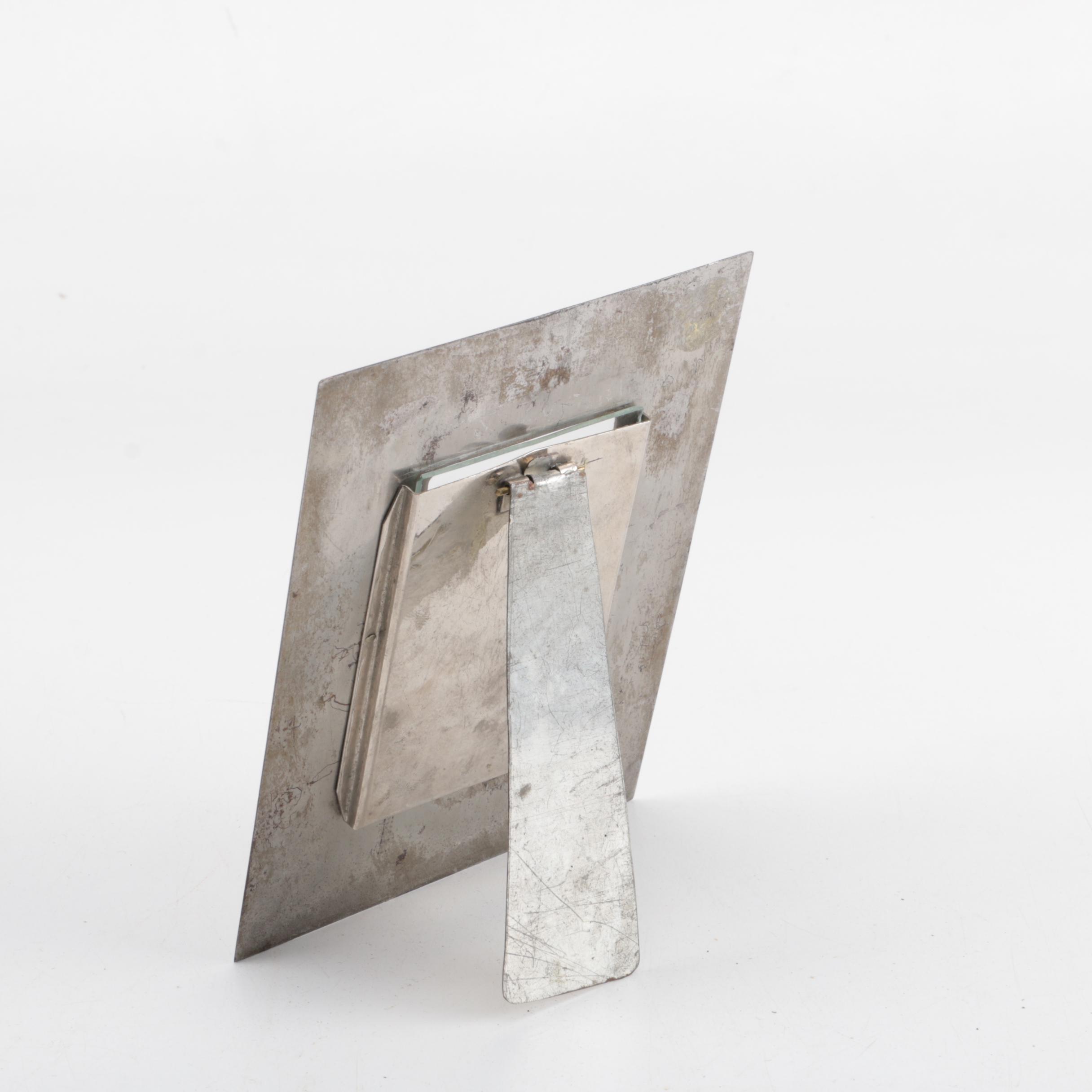 Vintage Enameled Metal Picture Frame