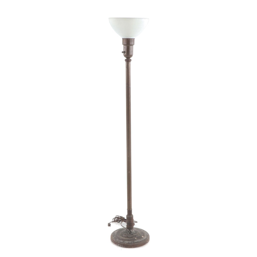 Metal Torchiere Floor Lamp, Mid-20th Century