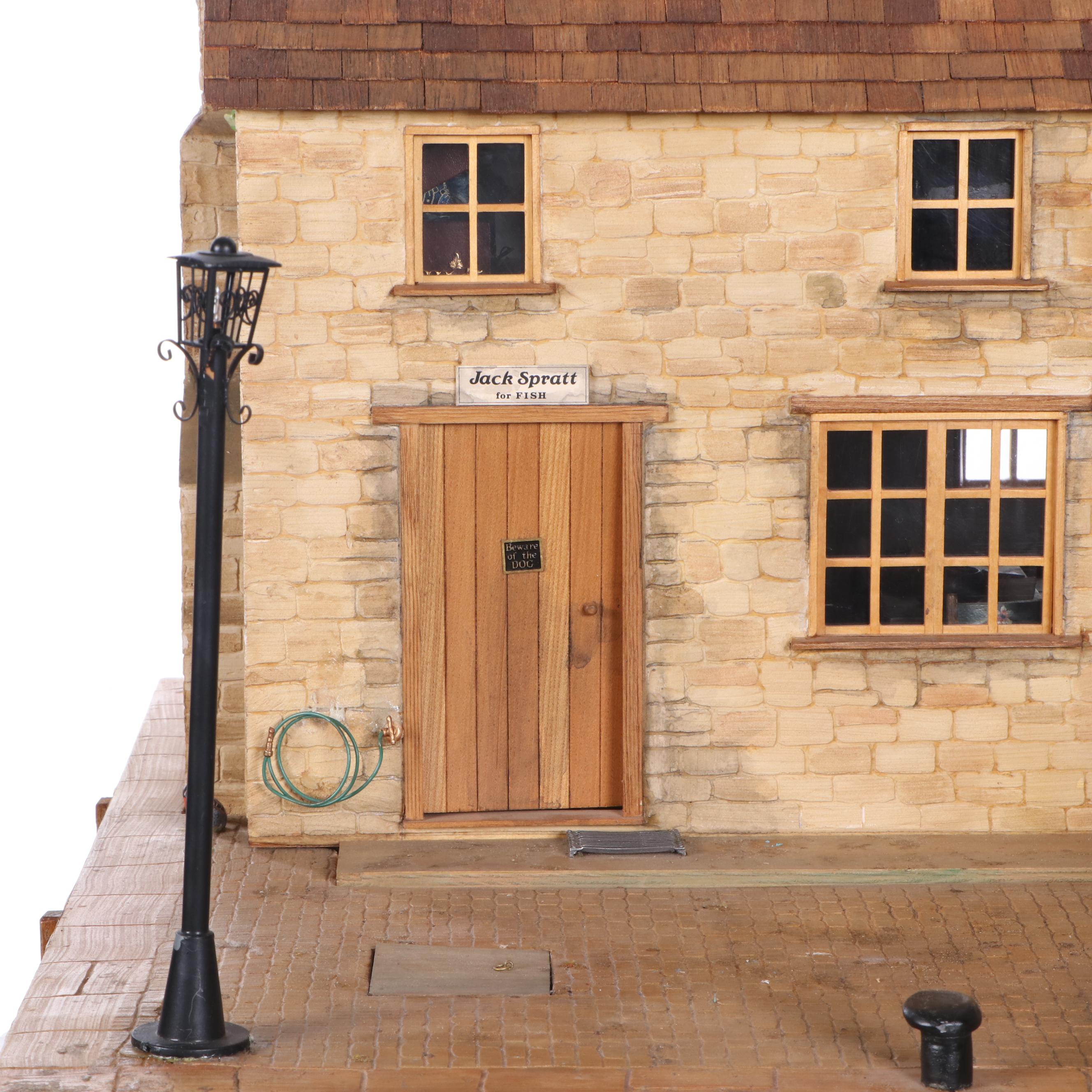 Brian Nichols Furnished Fisherman's Cottage Dollhouse Miniature, 1990