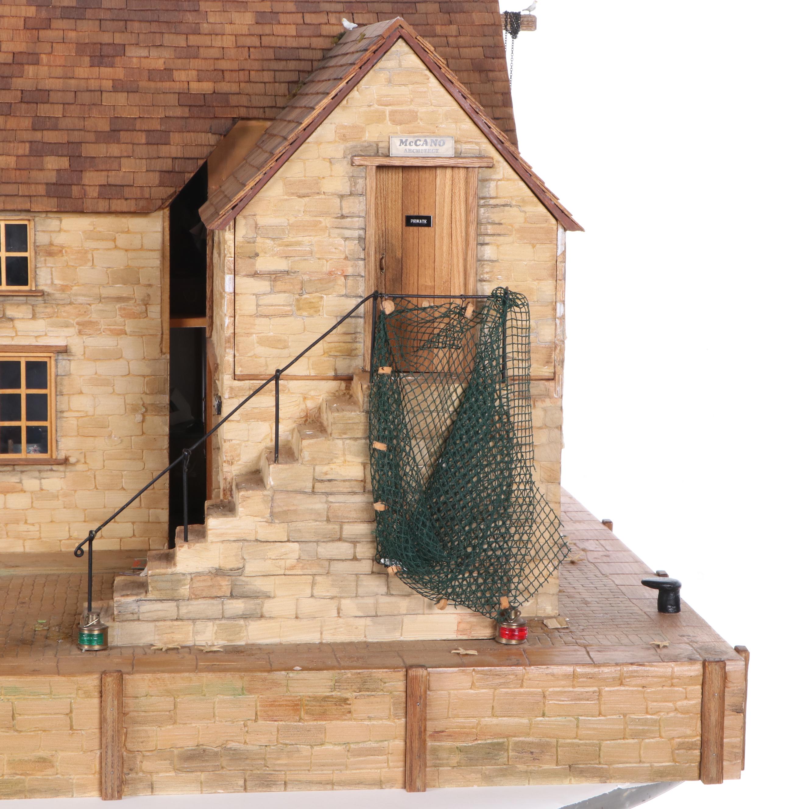 Brian Nichols Furnished Fisherman's Cottage Dollhouse Miniature, 1990