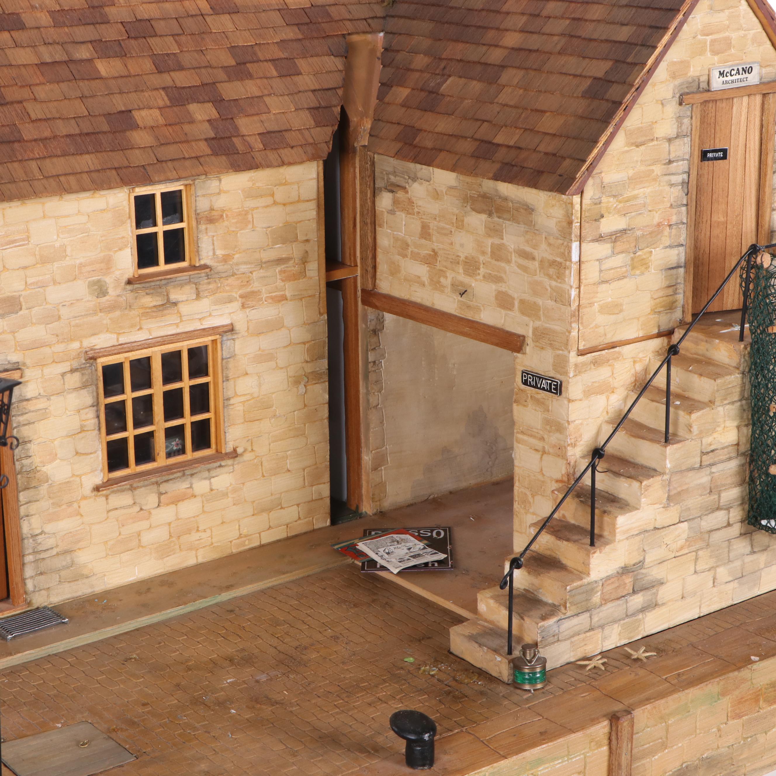 Brian Nichols Furnished Fisherman's Cottage Dollhouse Miniature, 1990