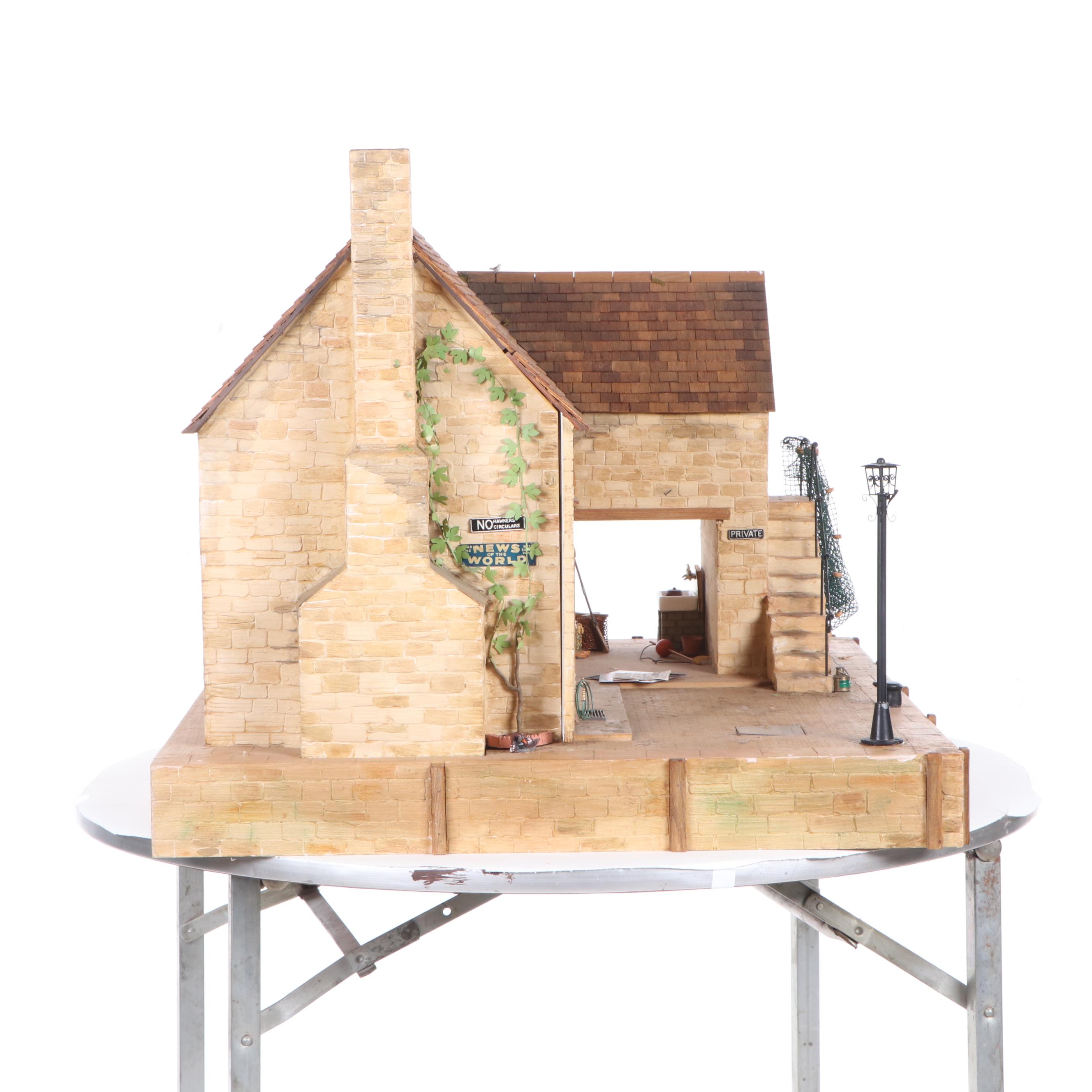 Brian Nichols Furnished Fisherman's Cottage Dollhouse Miniature, 1990