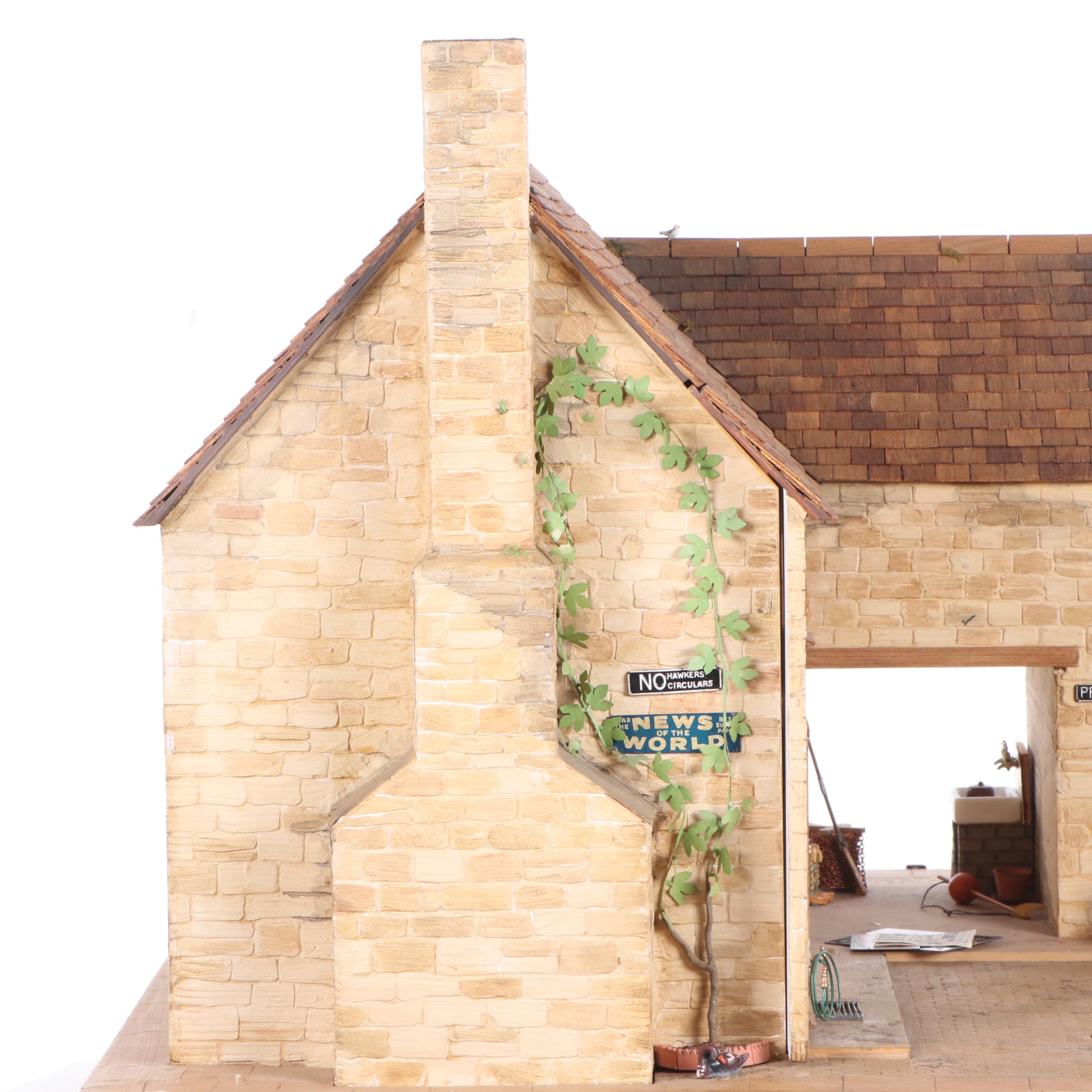 Brian Nichols Furnished Fisherman's Cottage Dollhouse Miniature, 1990