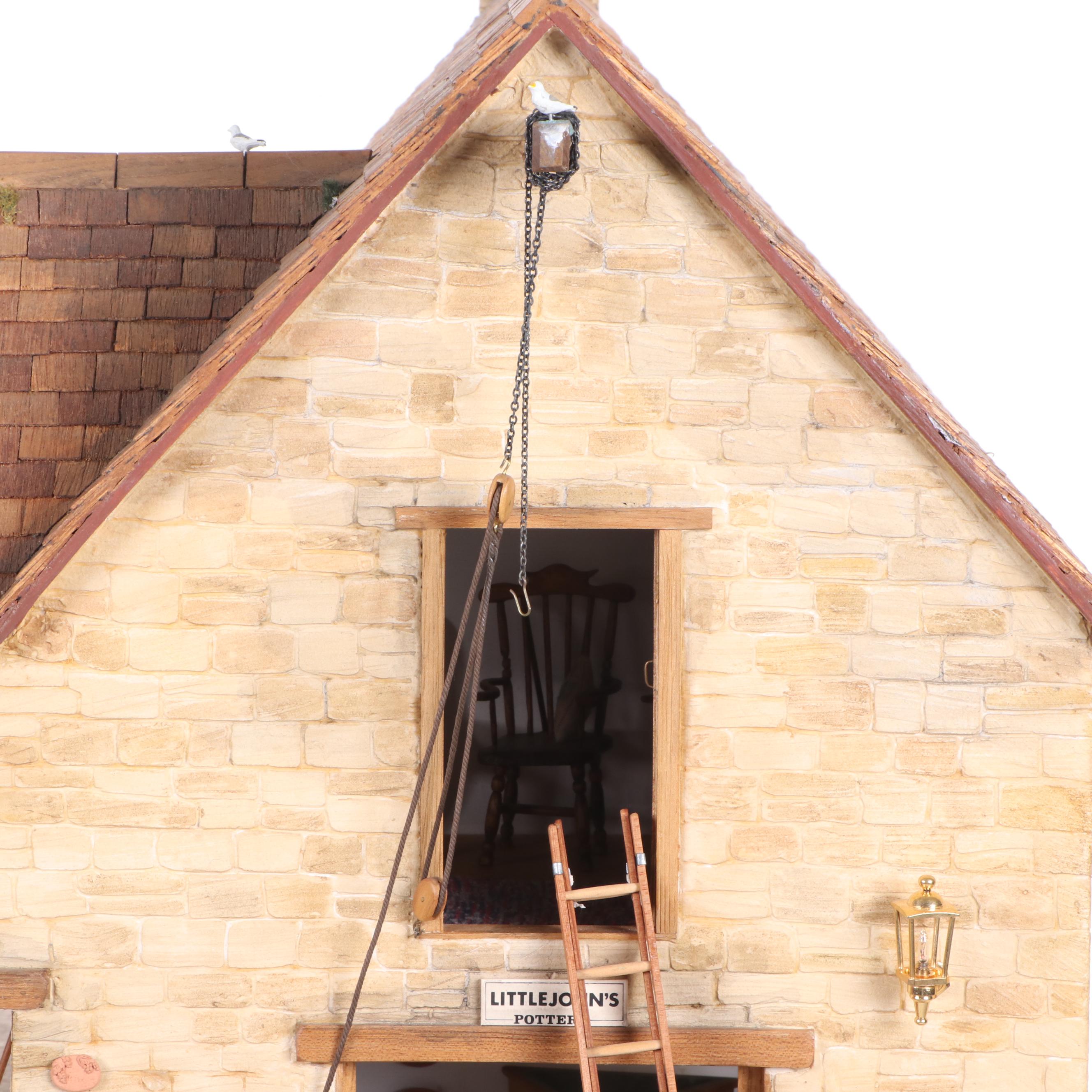 Brian Nichols Furnished Fisherman's Cottage Dollhouse Miniature, 1990