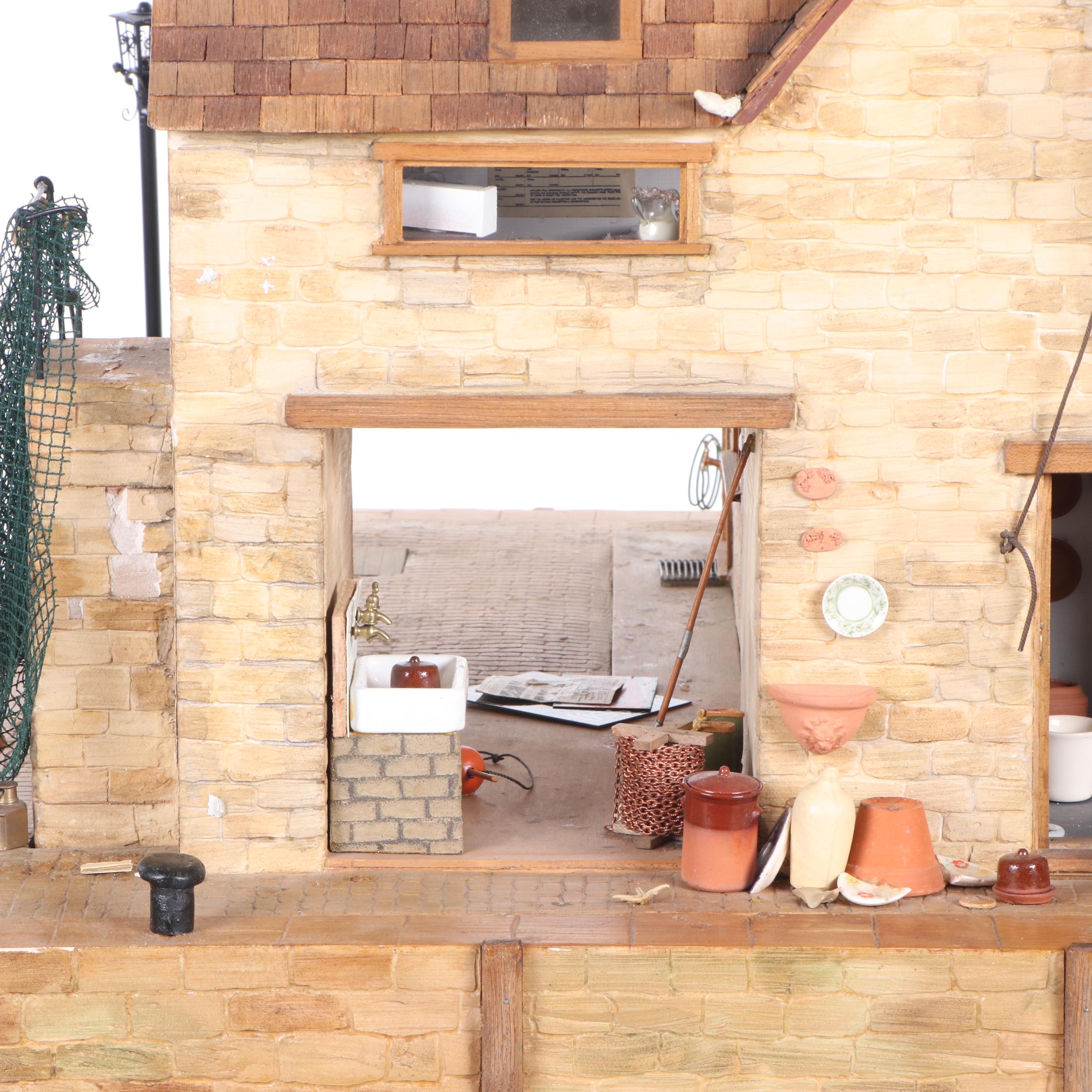 Brian Nichols Furnished Fisherman's Cottage Dollhouse Miniature, 1990