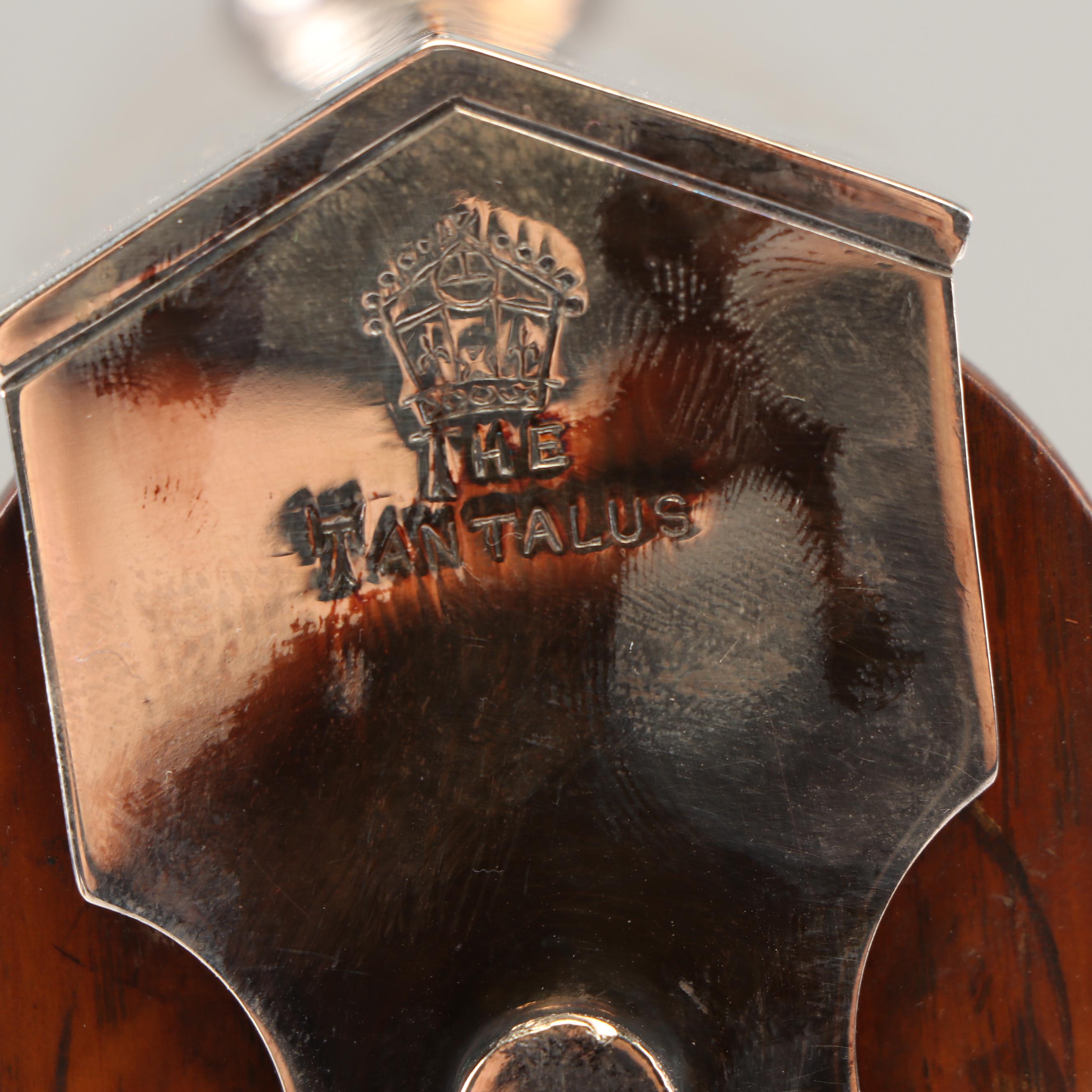 Daniel & Arter Oak and Silver Plate Tantalus, Early 20th Century