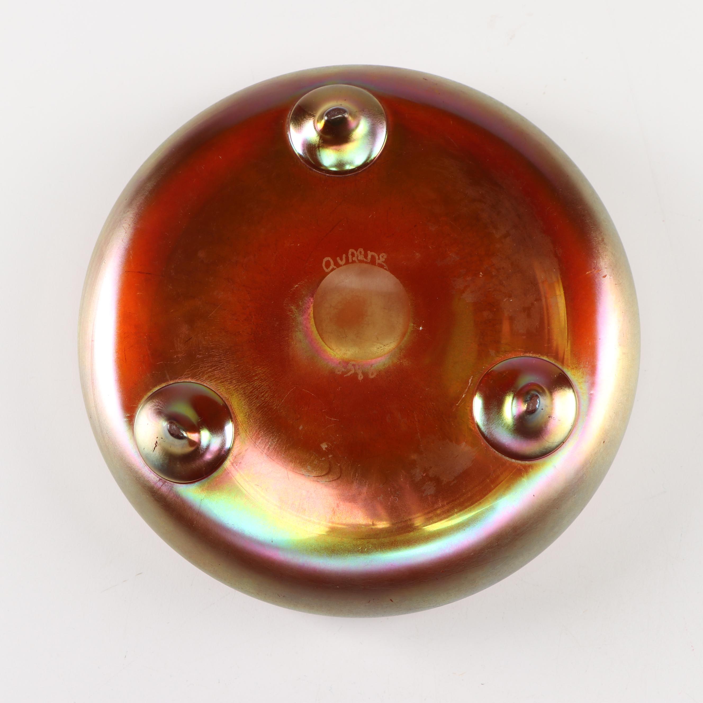 Steuben Gold Aurene Glass Centerpiece Bowl, Early 20th Century