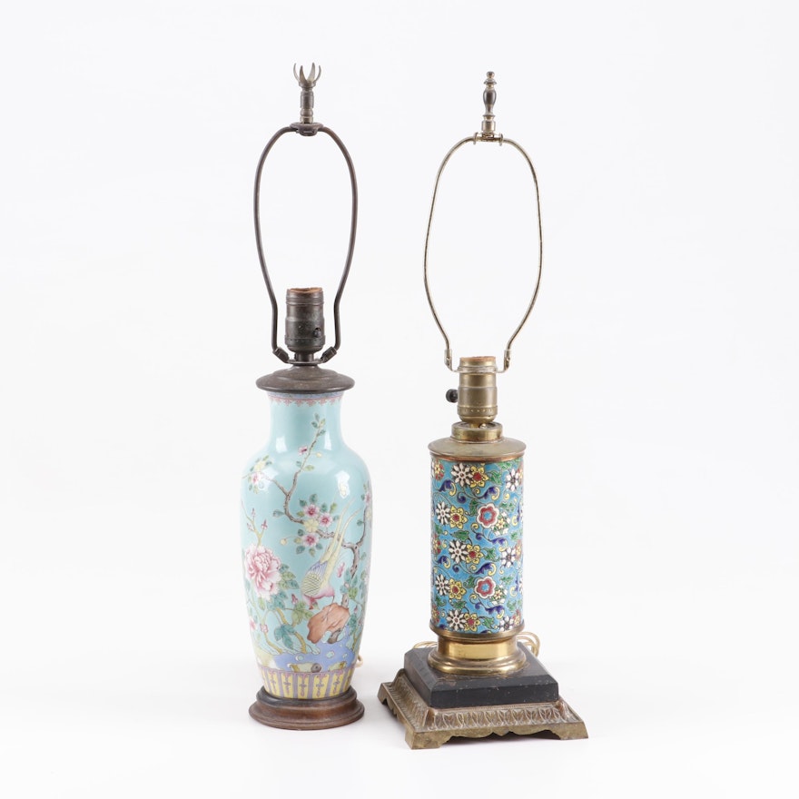 Chinoiserie Ceramic and Enameled Ceramic Table Lamps