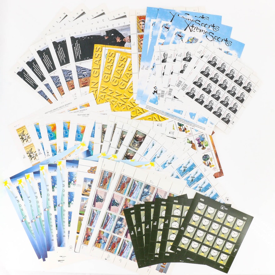 Group of 50 Sheets of U.S. Stamps