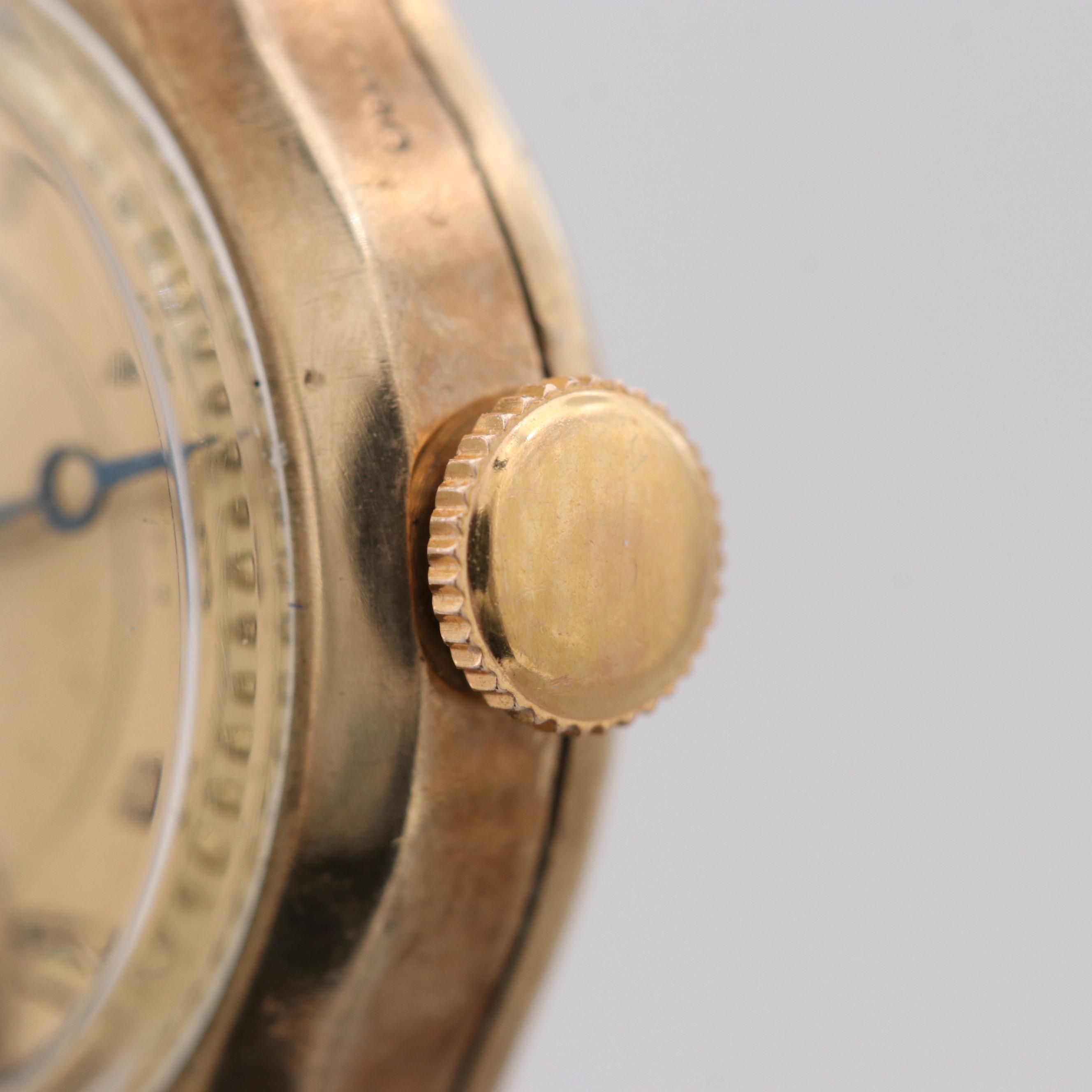 Vintage Samar 9K Yellow Gold Swiss Stem Wind Watch