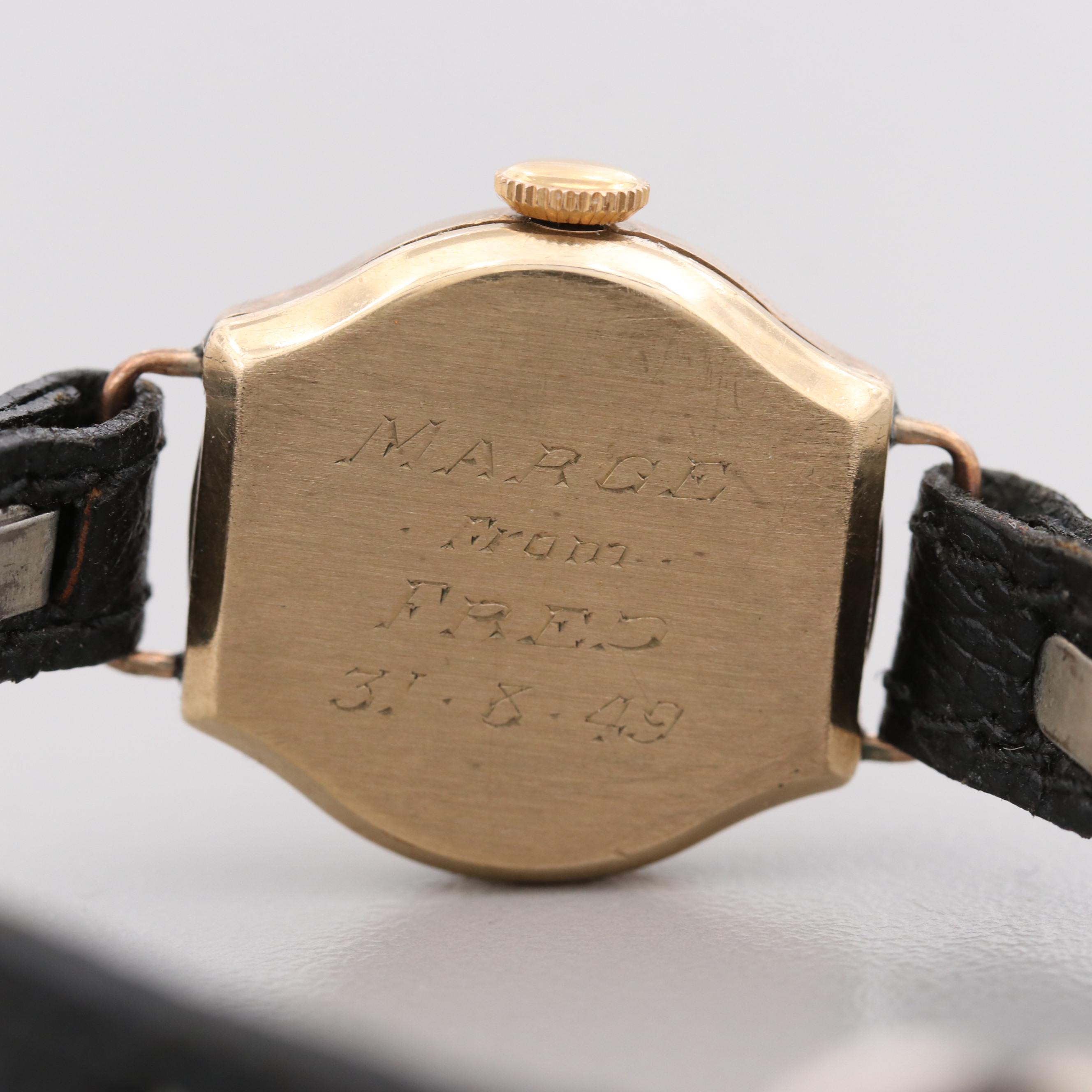 Vintage Samar 9K Yellow Gold Swiss Stem Wind Watch