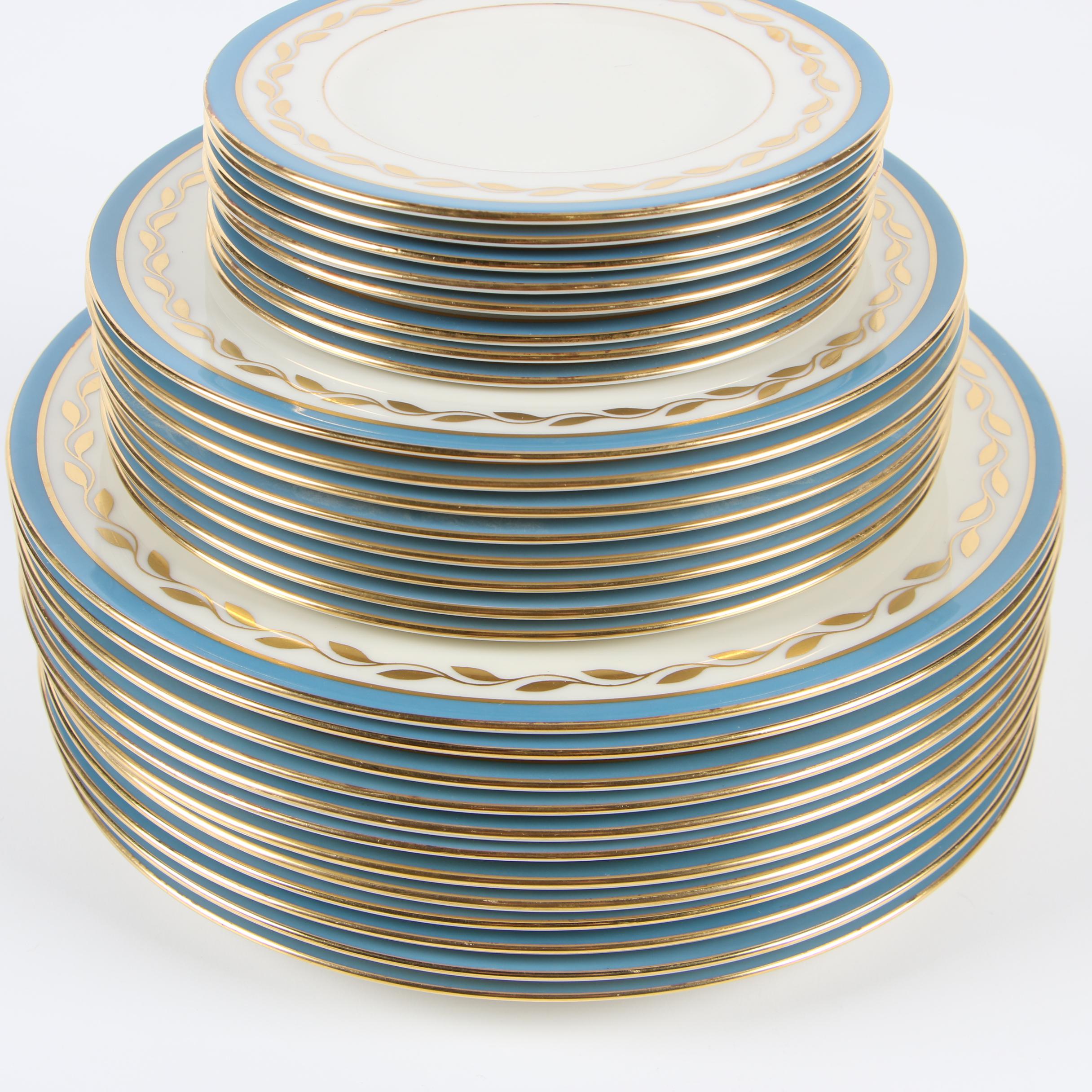 Lenox "Marlboro Blue" Bone China Dinnerware, Mid-Century