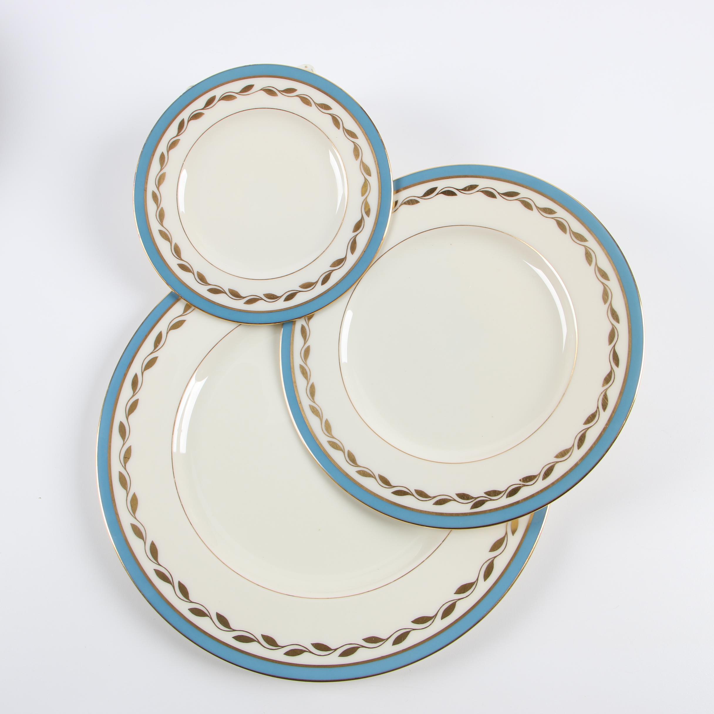 Lenox "Marlboro Blue" Bone China Dinnerware, Mid-Century