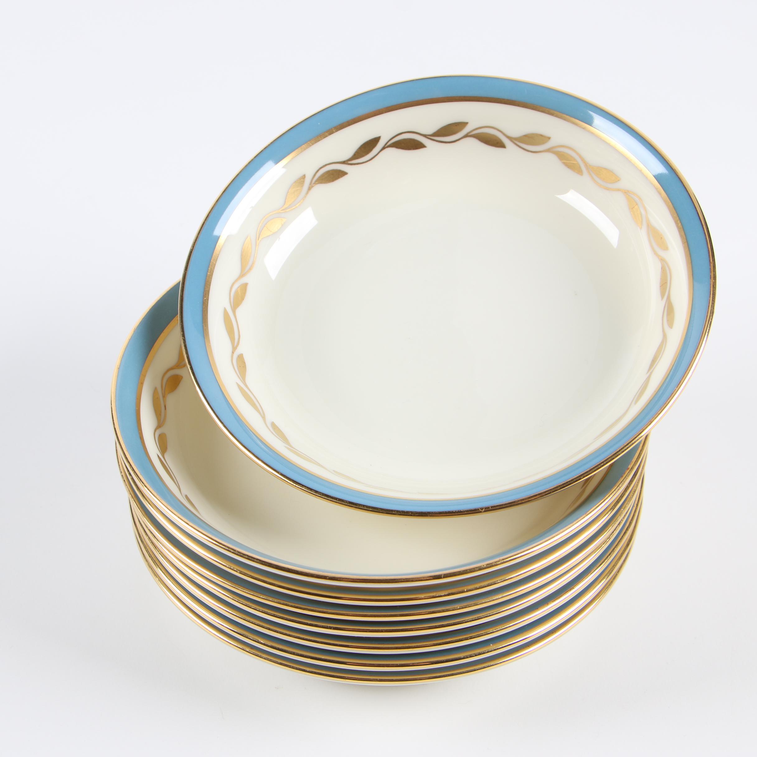 Lenox "Marlboro Blue" Bone China Dinnerware, Mid-Century