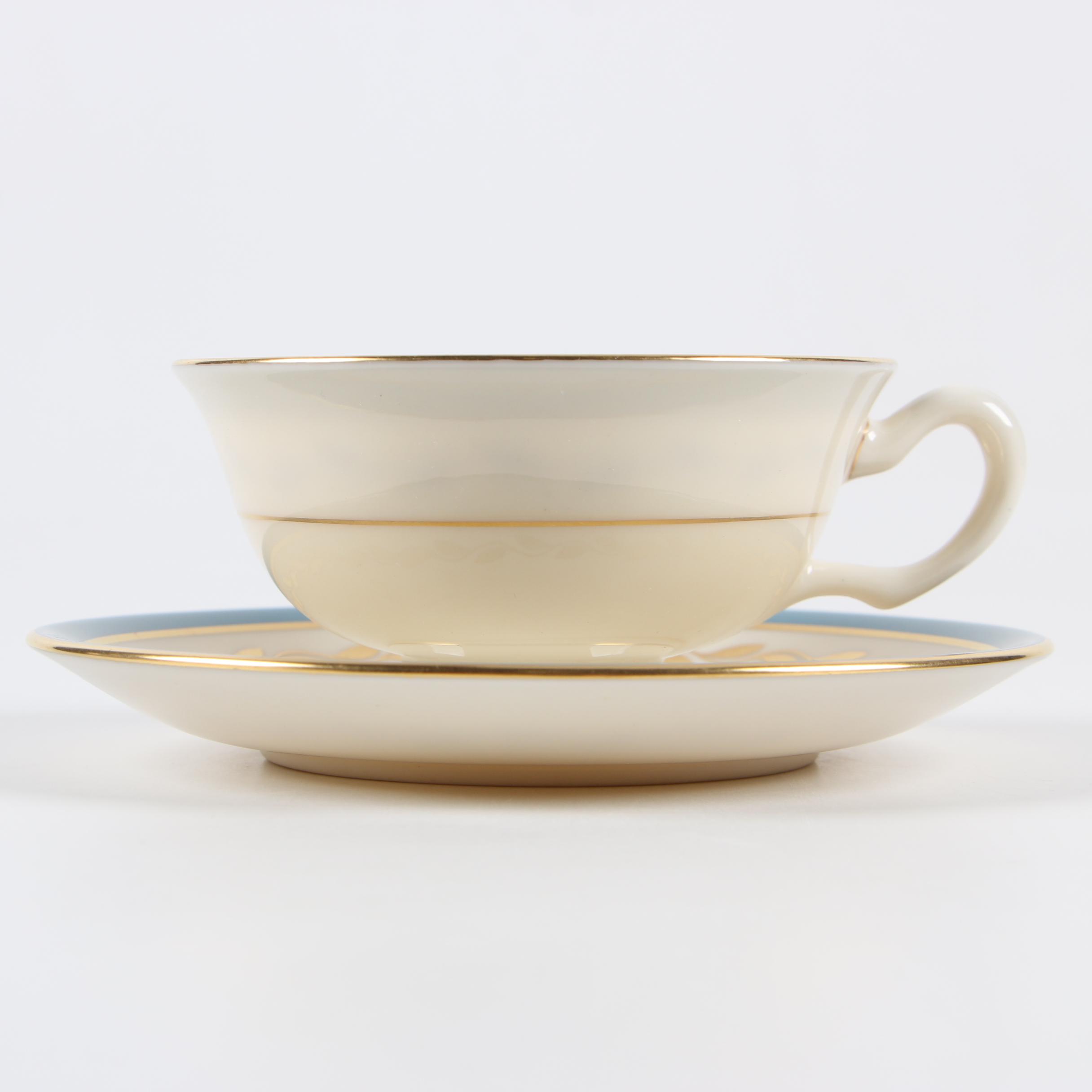 Lenox "Marlboro Blue" Bone China Dinnerware, Mid-Century