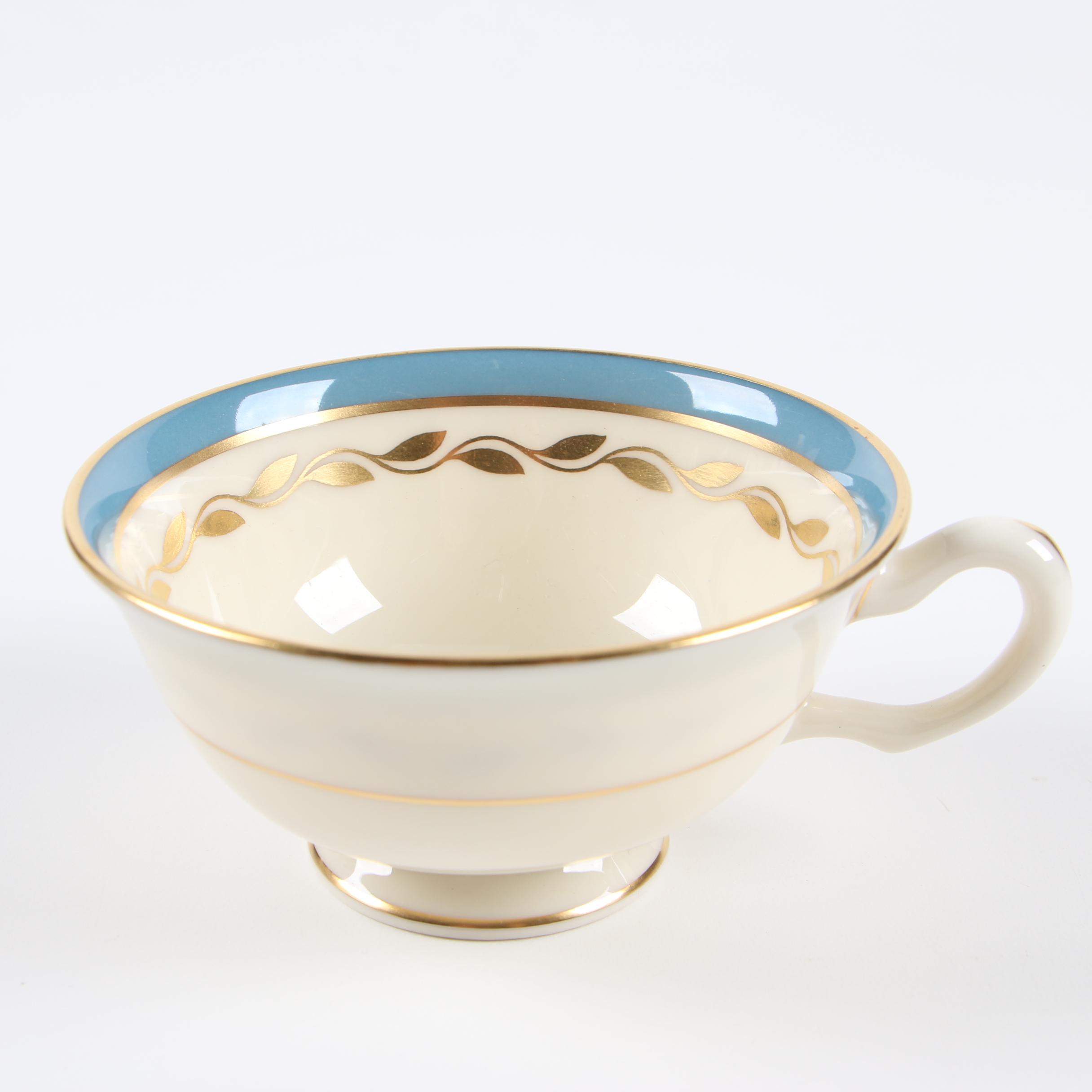 Lenox "Marlboro Blue" Bone China Dinnerware, Mid-Century