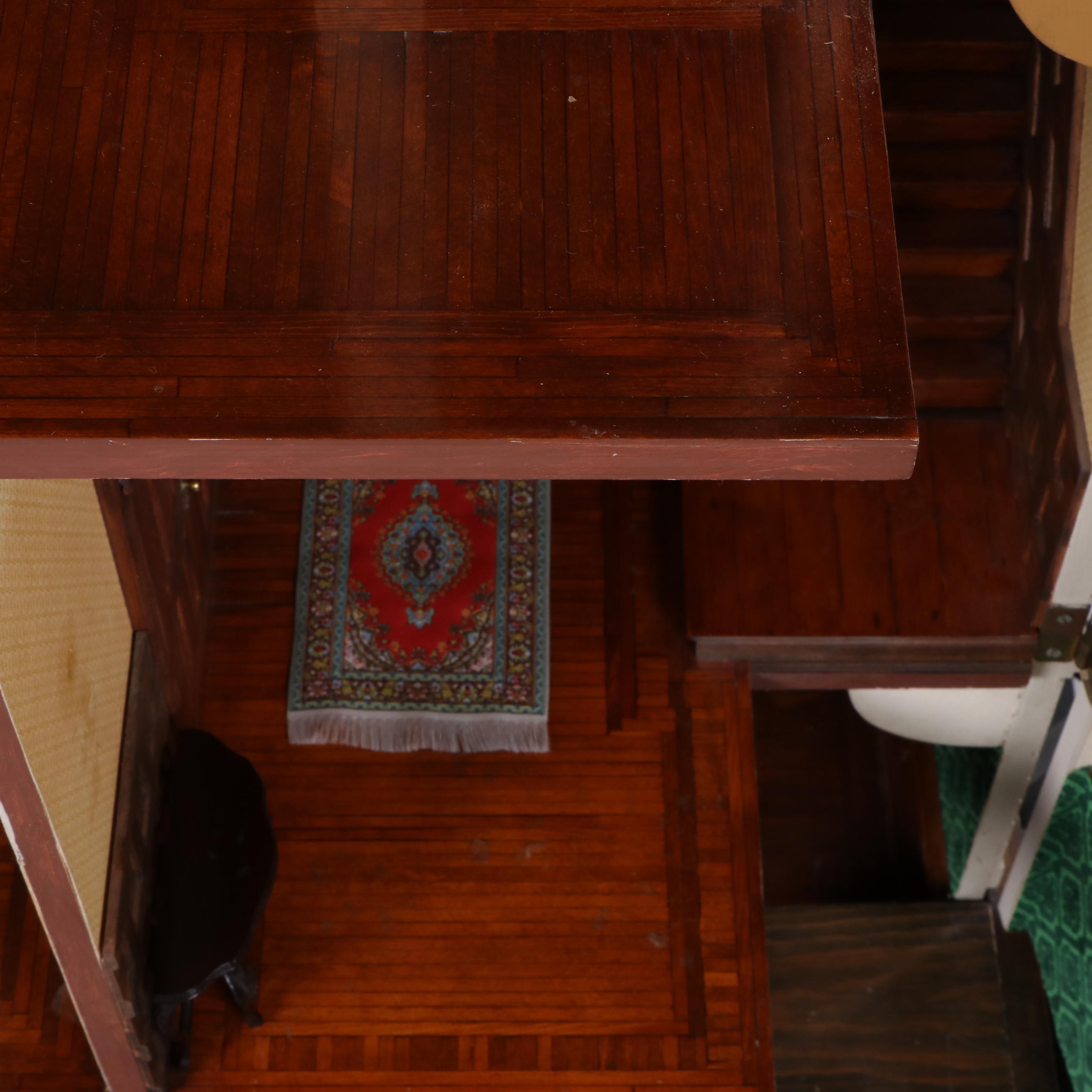 Jim Marcus Victorian Style Electrified Dollhouse with Miniatures