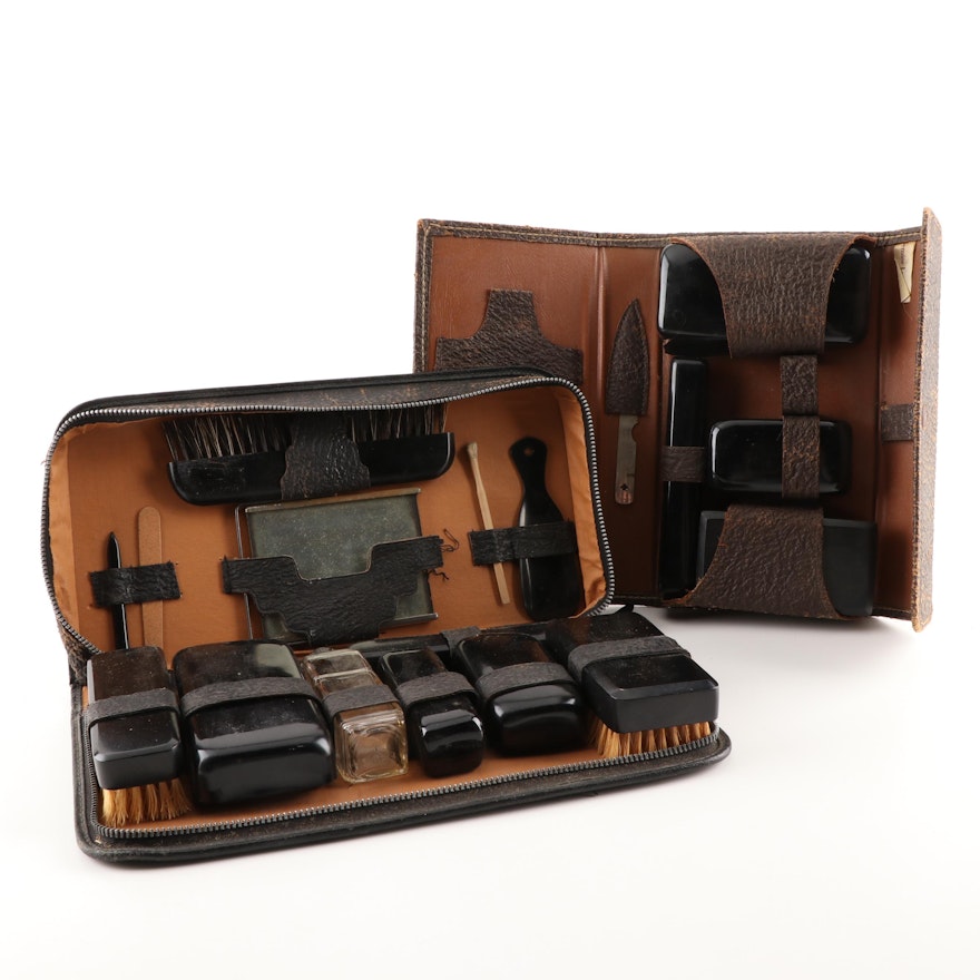 Men's Leather Dopp Kits, Circa 1940