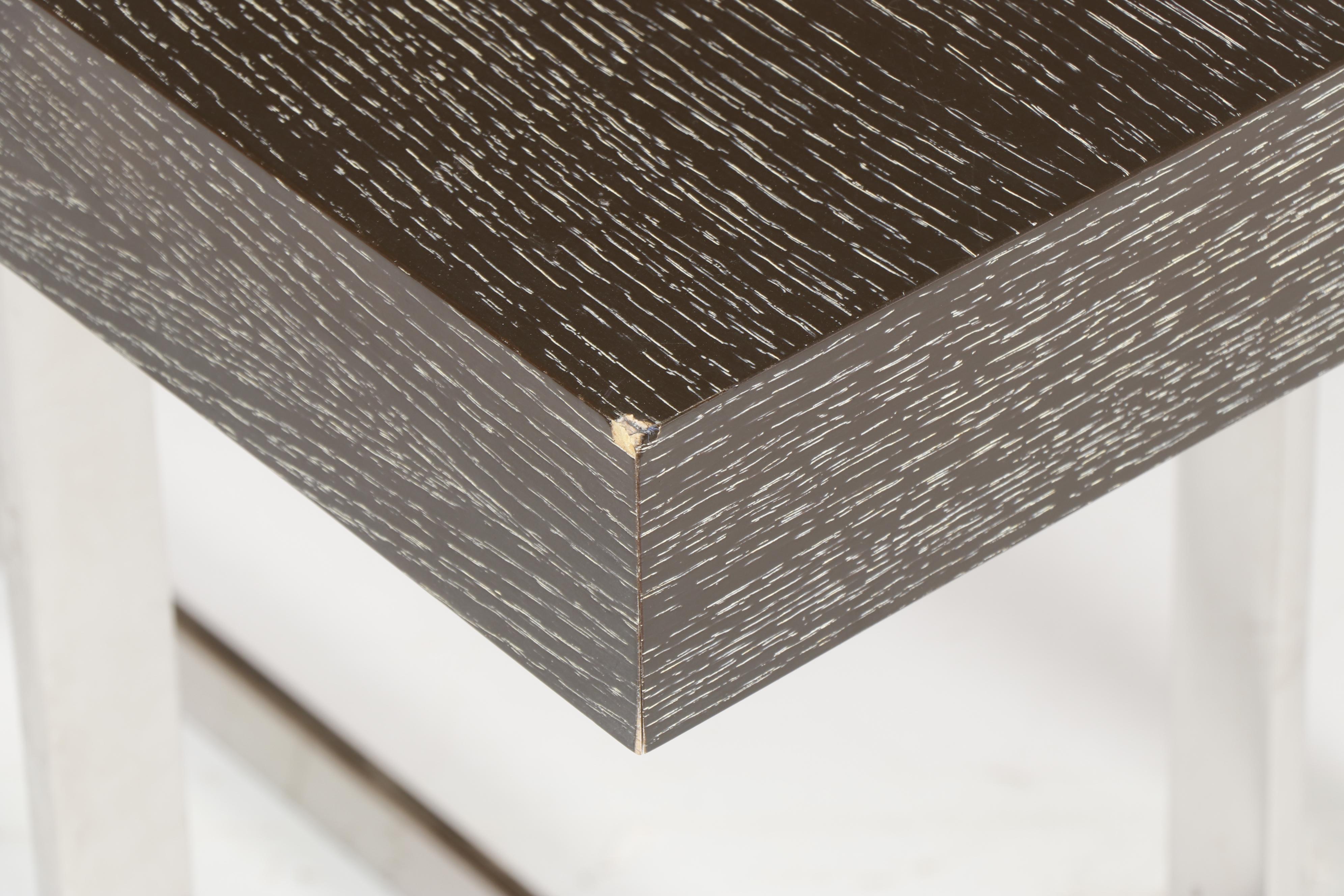 Contemporary Cerused Oak and Metal Table