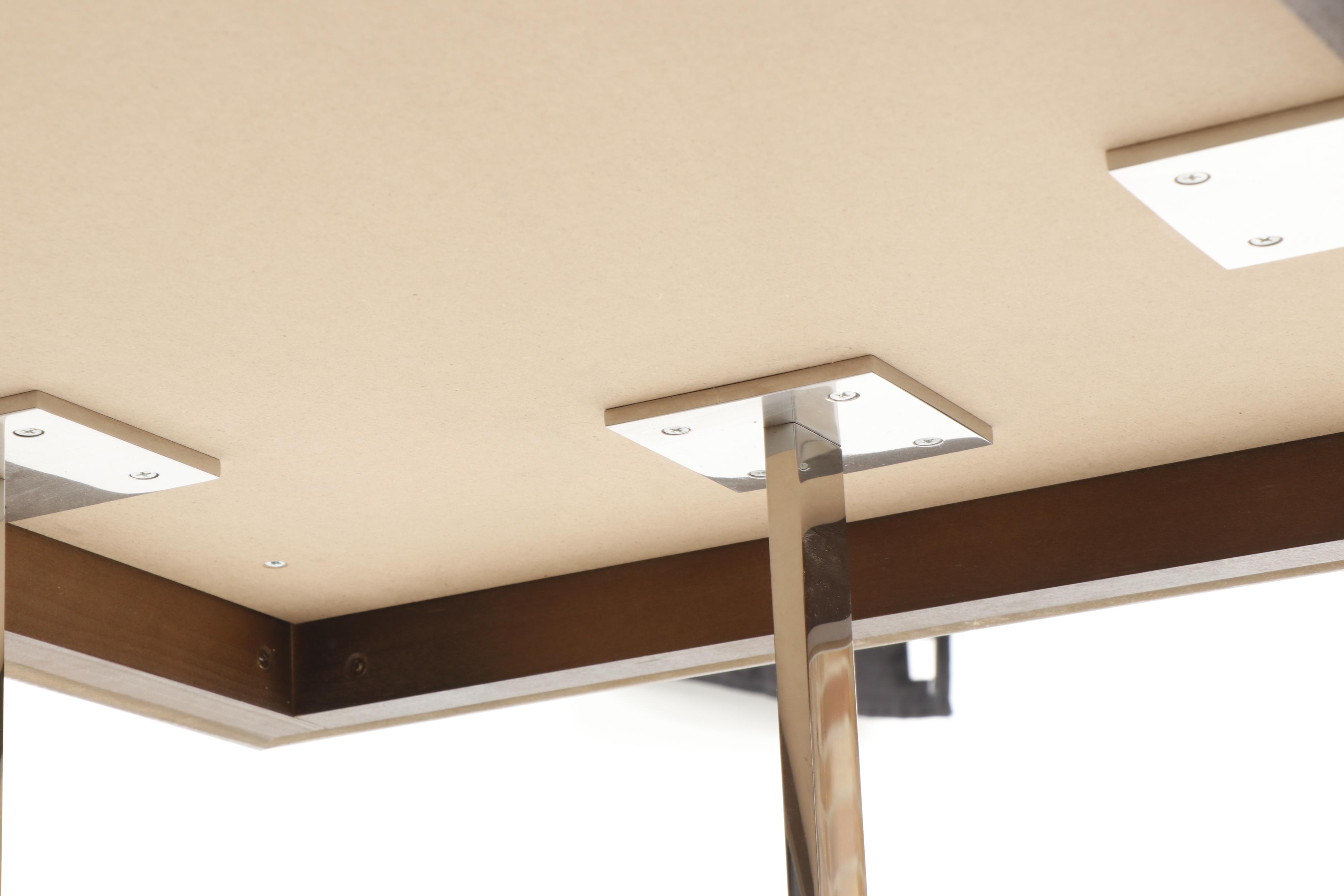 Contemporary Cerused Oak and Metal Table