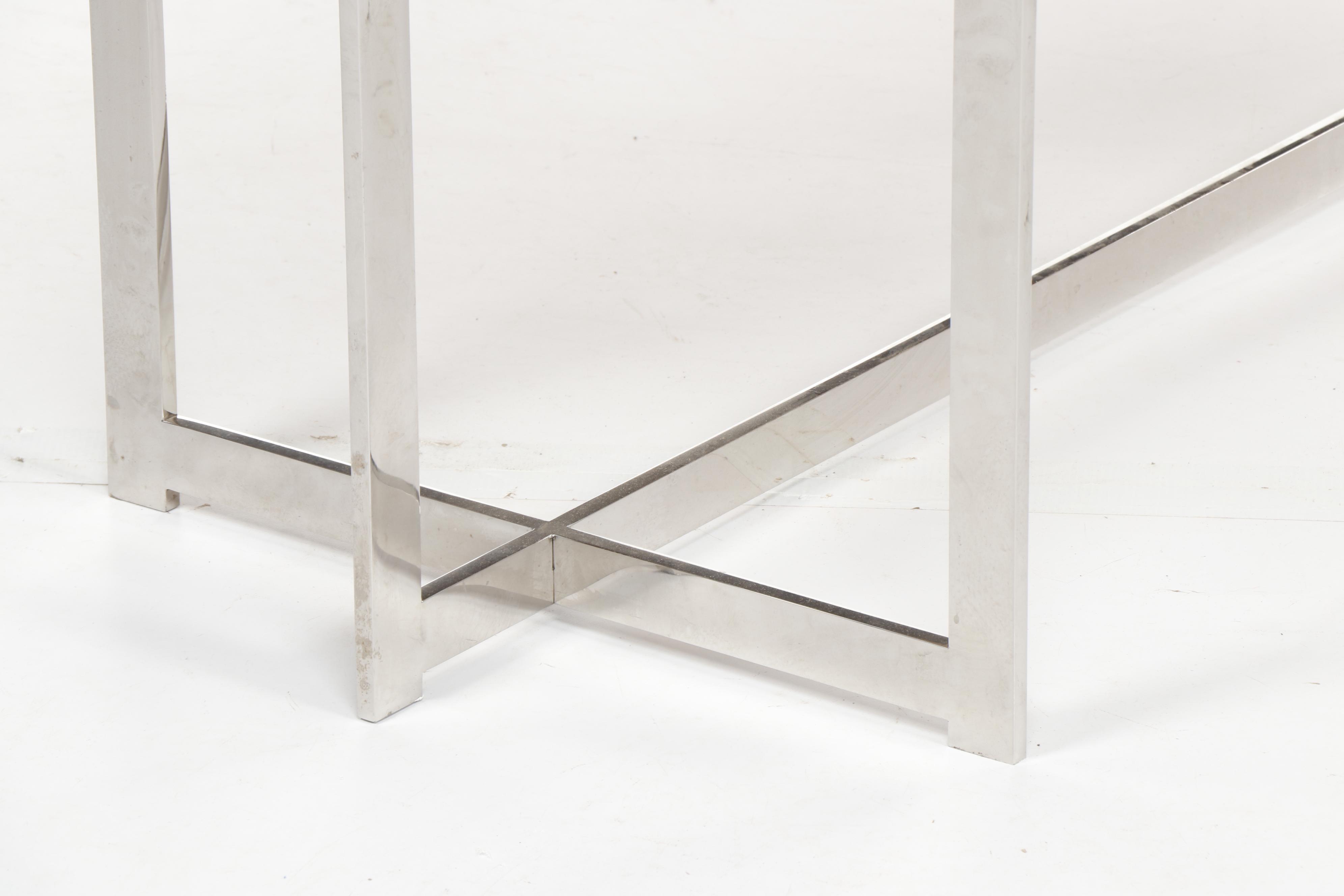 Contemporary Cerused Oak and Metal Table