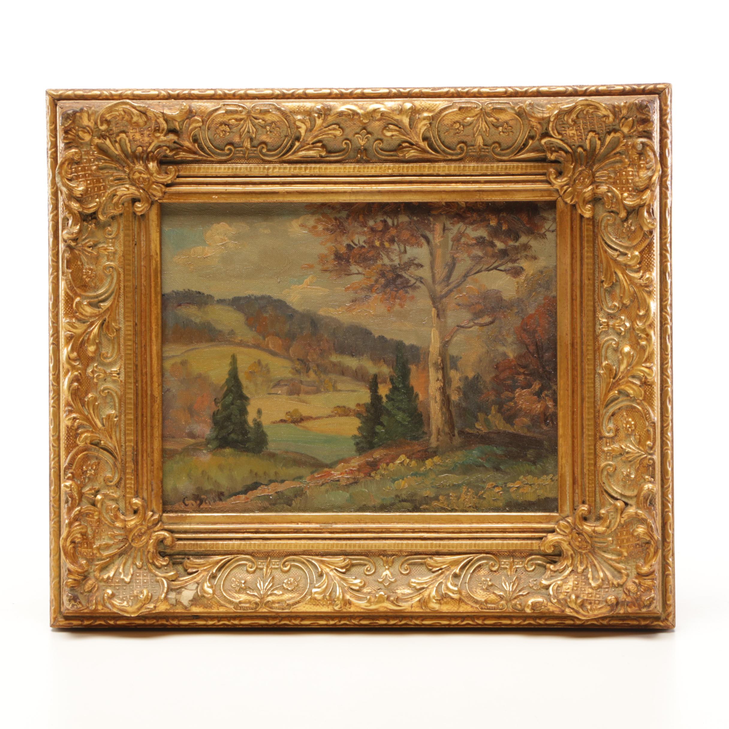 C. Barr Landscape Oil Painting
