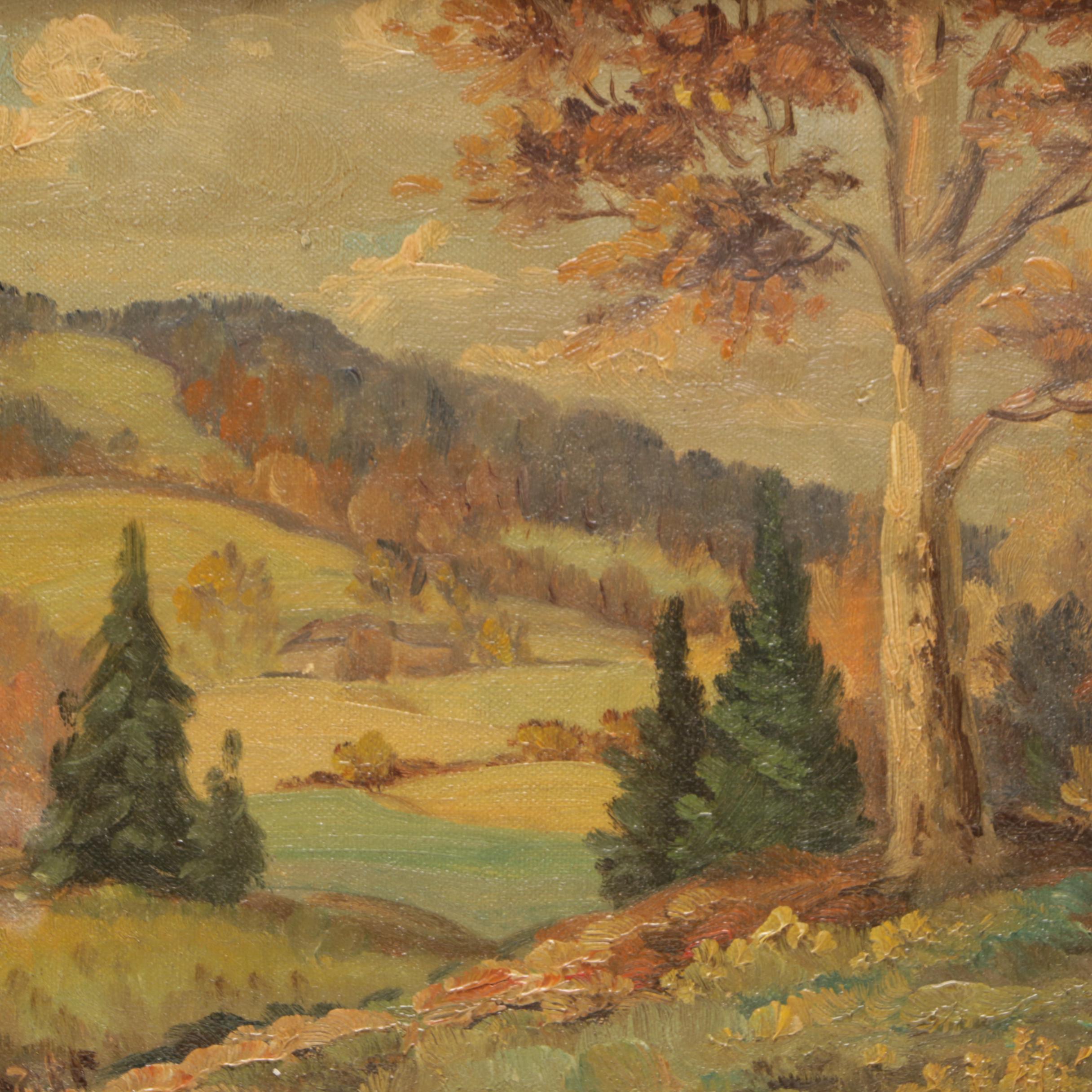 C. Barr Landscape Oil Painting