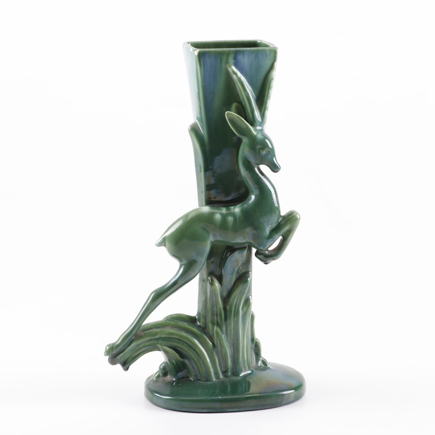 Royal Haeger Art Deco Style Gazelle Vase, Mid-Century