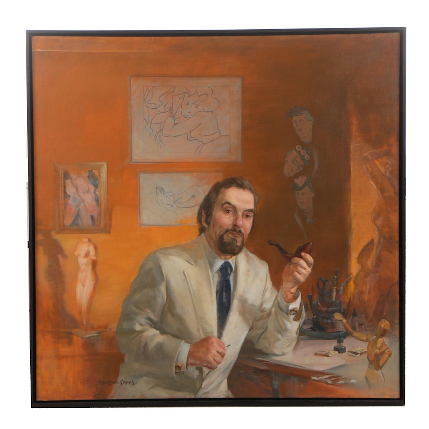 Marlene Steele Oil Portrait of Seated Man
