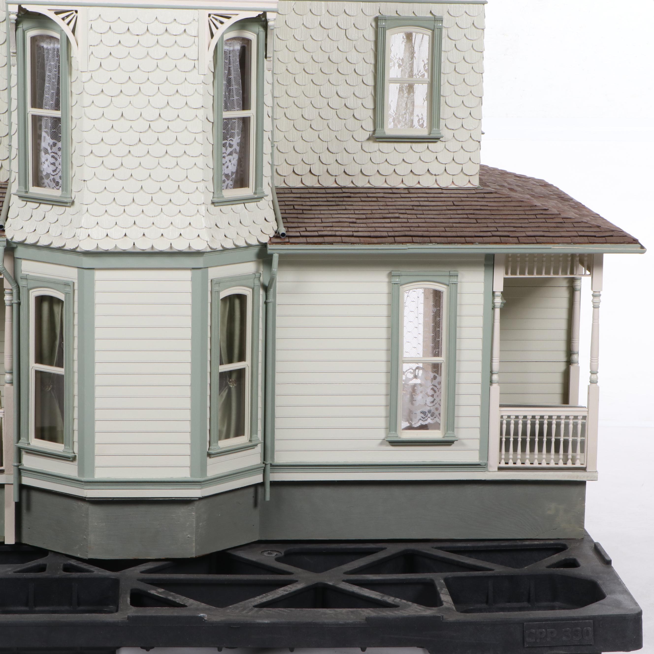 Victorian Style Dollhouse with Miniatures in the Style of Joseph Angel